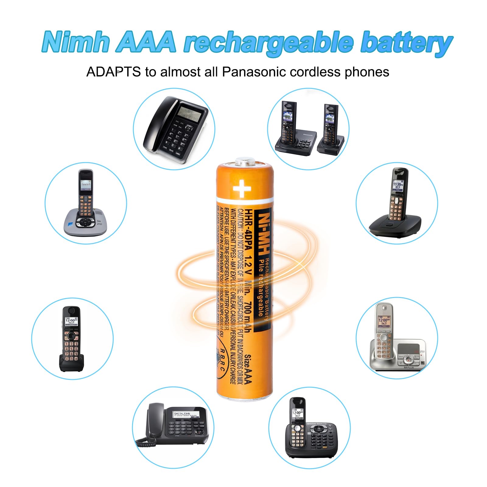 Cucesh Ni Mh Aaa Rechargeable Battery 1.2V 700Mah Rechargeable Aaa Batteries For Panasonic Cordless Phones, Remote Controls, Ele