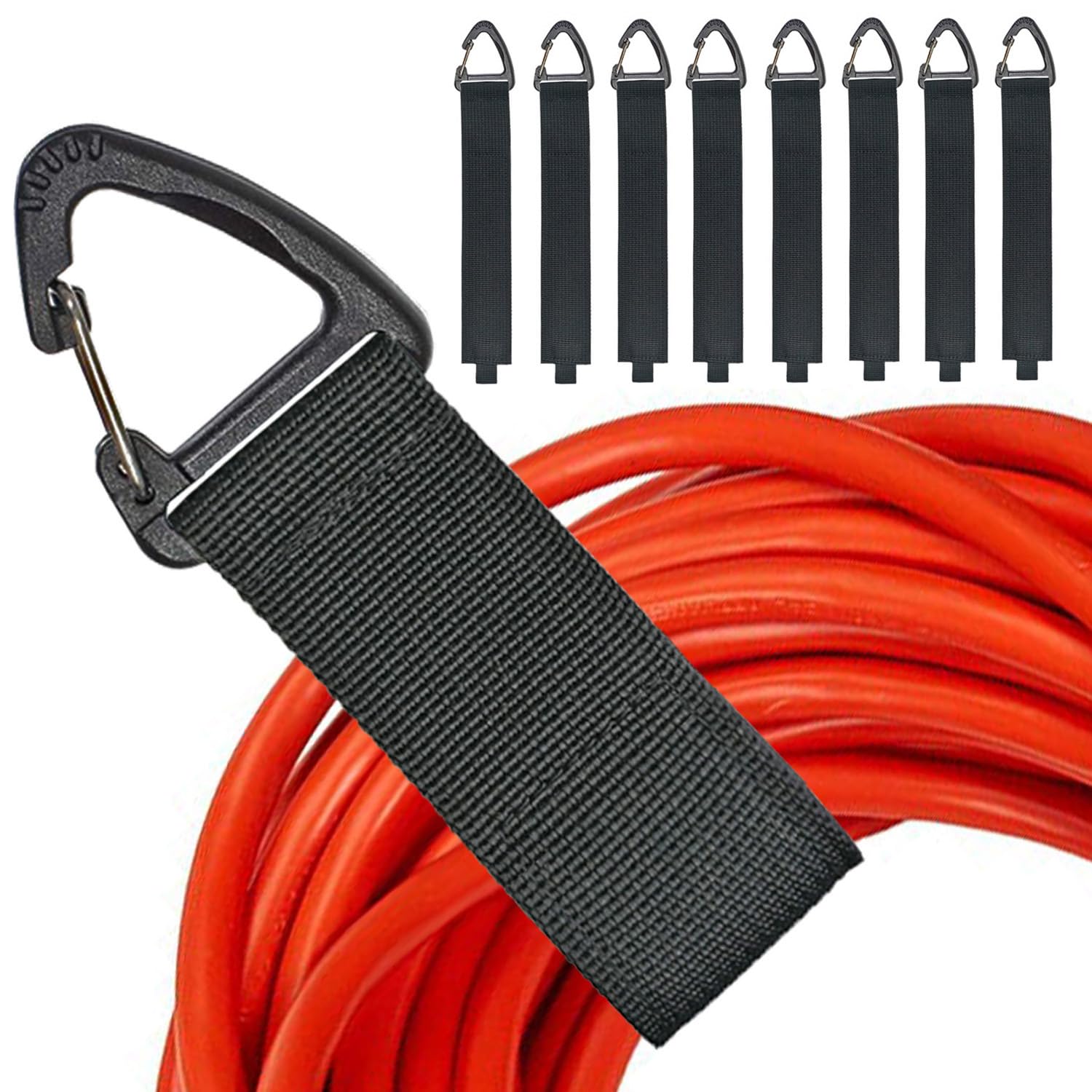 Extension Cord Organizer(8 Pack), Garage Organization And Storage, 16 Inch(Unfolded) Heavy Duty Storage Strap For Extension Cord Within 100Ft Or Hoses Within 35Ft, With Triangle Buckle For Hanging