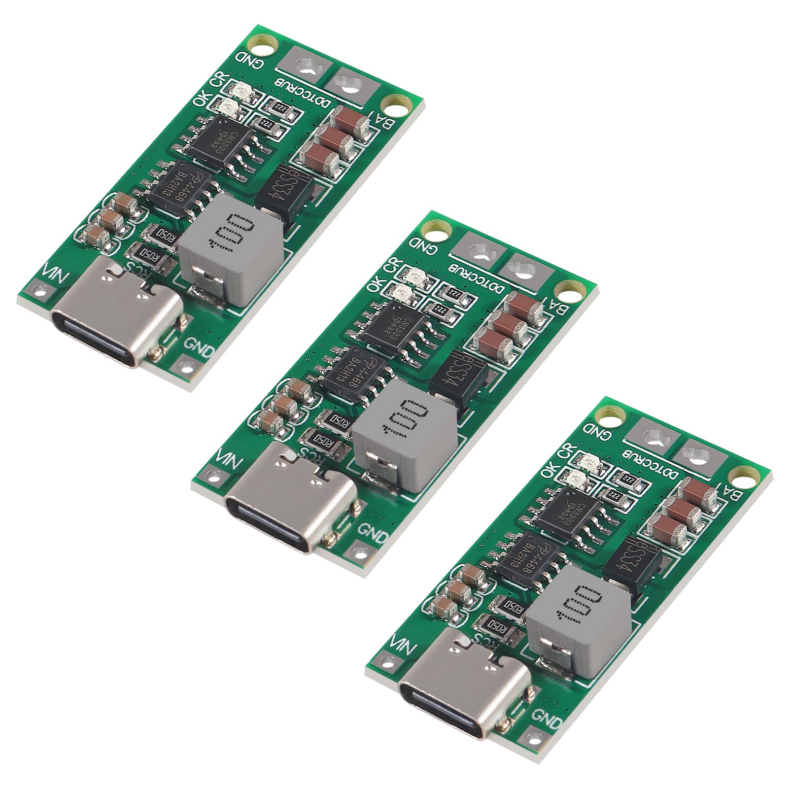 3Pcs Type C Bms 2S 3S 4S 1A 2A 4A 18650 Lithium Battery Charger Board Usb C Step Up Boost Module For Li Po Polymer Power Bank(3P