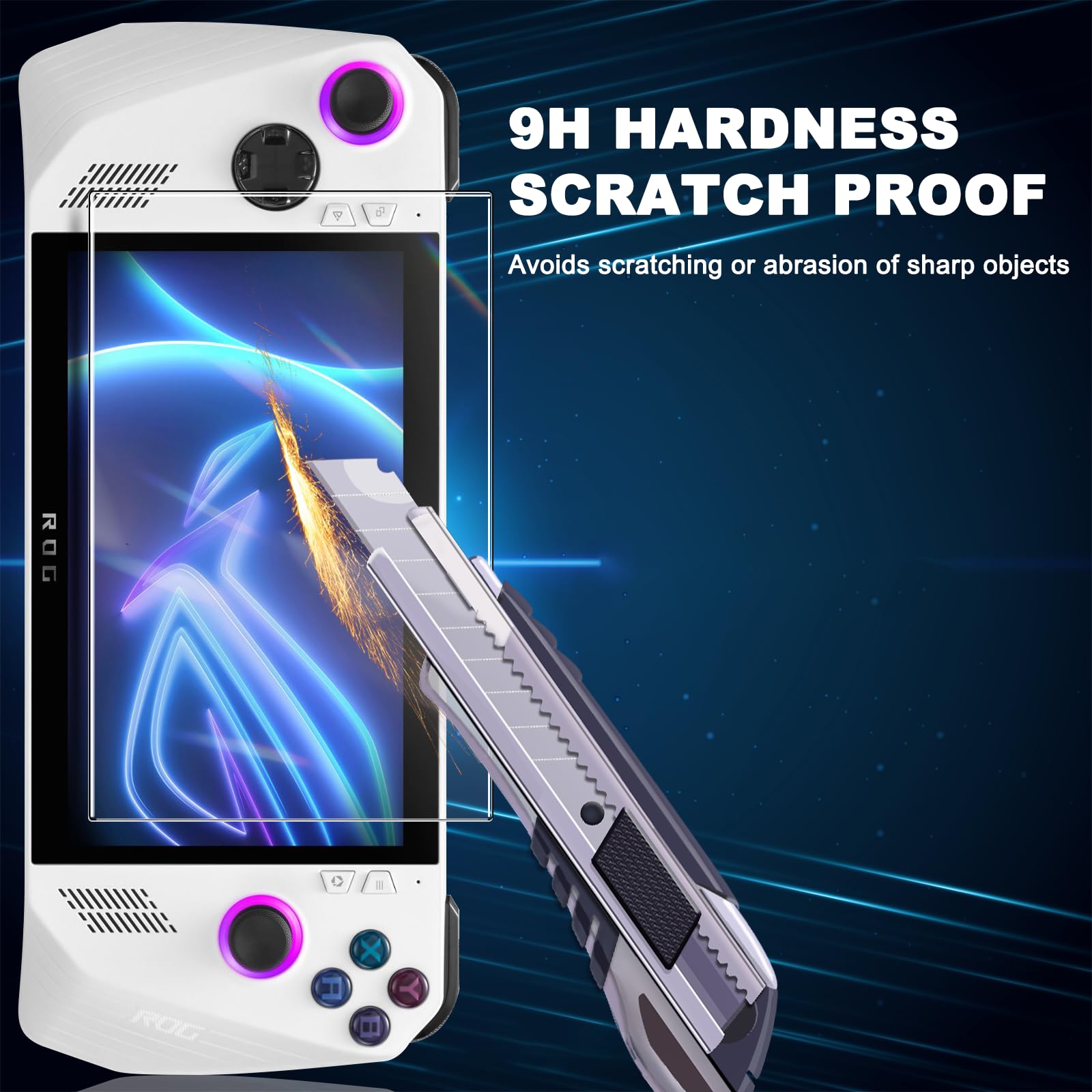 Wyqltd 4 Pack For Asus Rog Ally 2023 Screen Protector Tempered Glass, 9H Hardness High Definition Scratch And Shatterproof