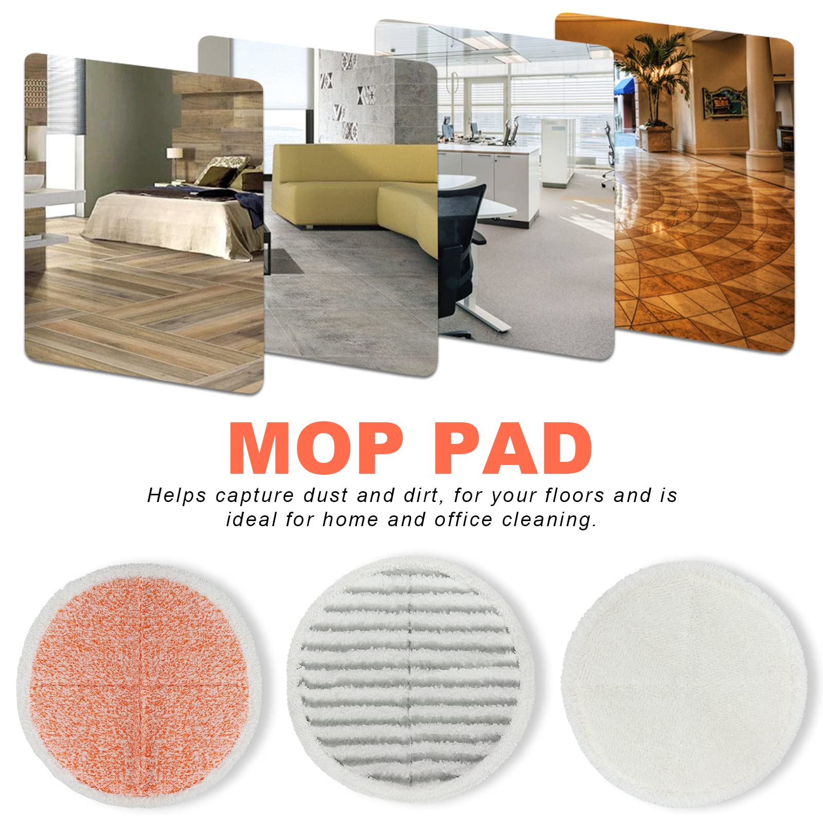 Sgizoku Spinwave Replacement Pads for Bissell Mop - 6 Heavy Scrub, 4 Scrubby, 2 Soft Pads - Compatible with Models 20399, 23157,