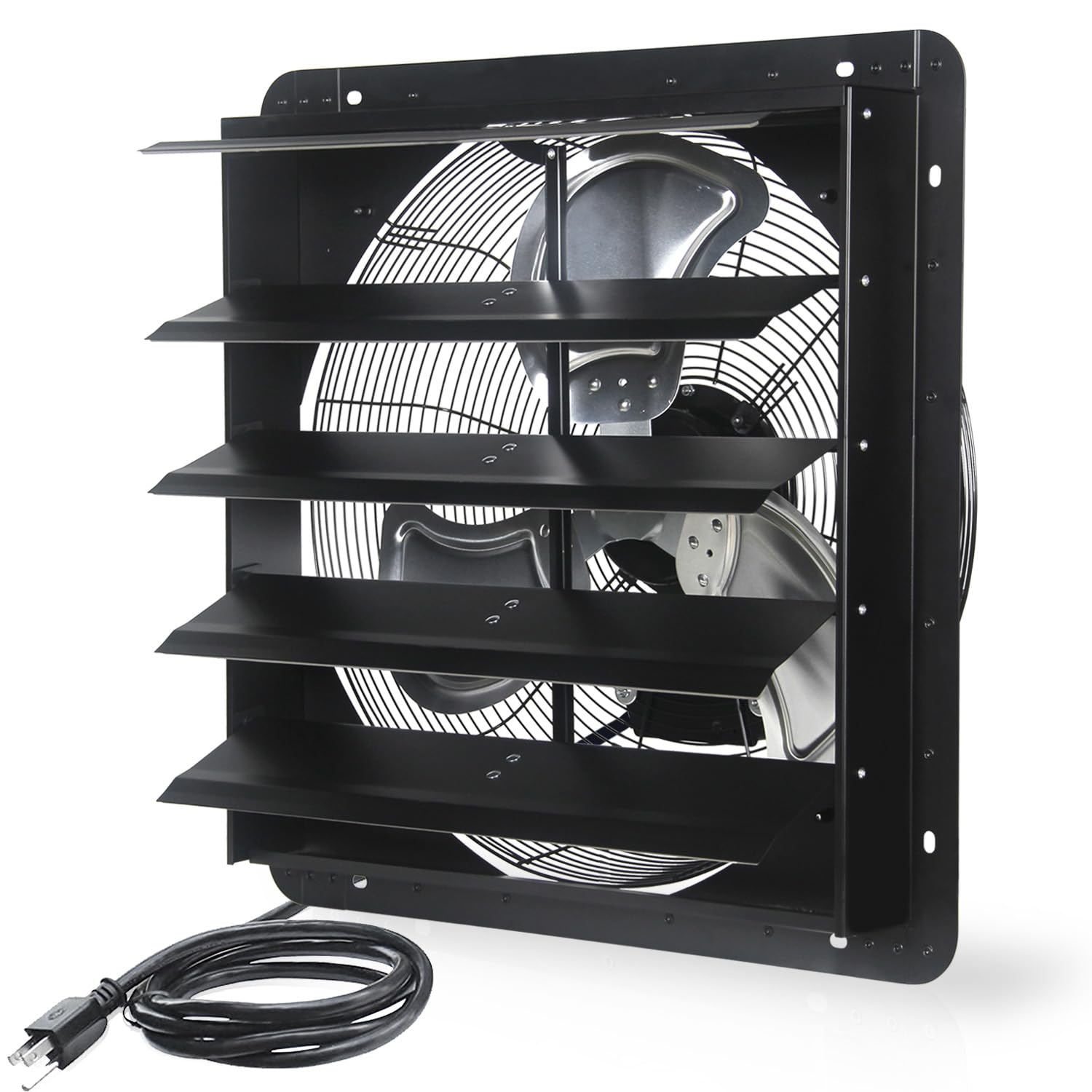Ventisol 20 Inch Shutter Exhaust Fan Wall Mounted, Aluminum With 1.65 Meters Power Cord Kit,High Speed 3500Cfm, Ventilation Fan