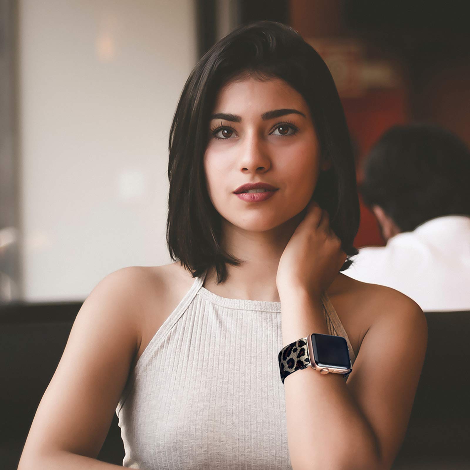 Bmbear Stretchy Solo Loop Bands Compatible With Apple Watch 38Mm 40Mm 41Mm Braided Elastic Weave Nylon Wristbands Women Men Stra