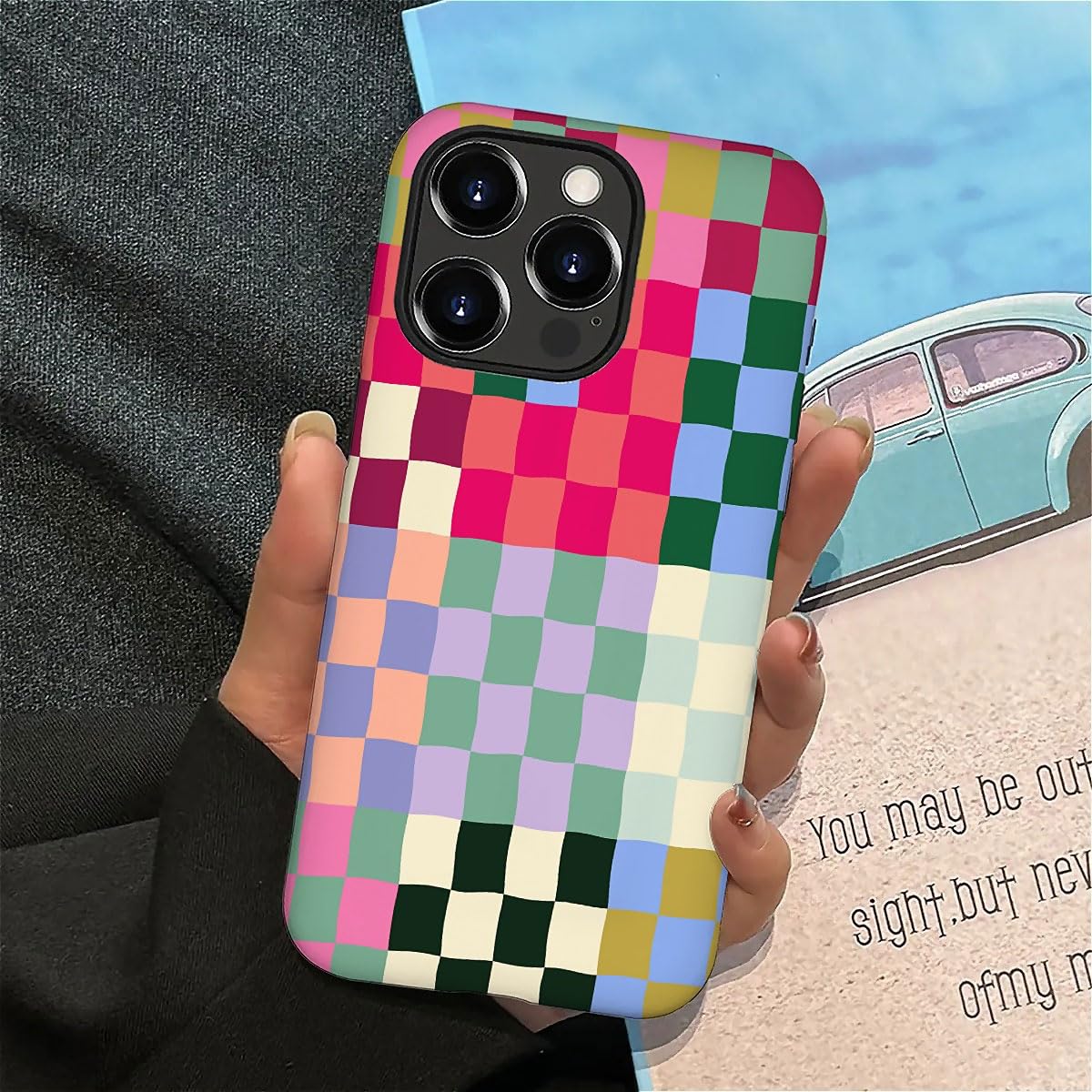 Seized Case Compatible With For Iphone 16 Pro,Colorful Checkerboard Phone Case For Girl Women Boy Men,Durable Protection Phone C