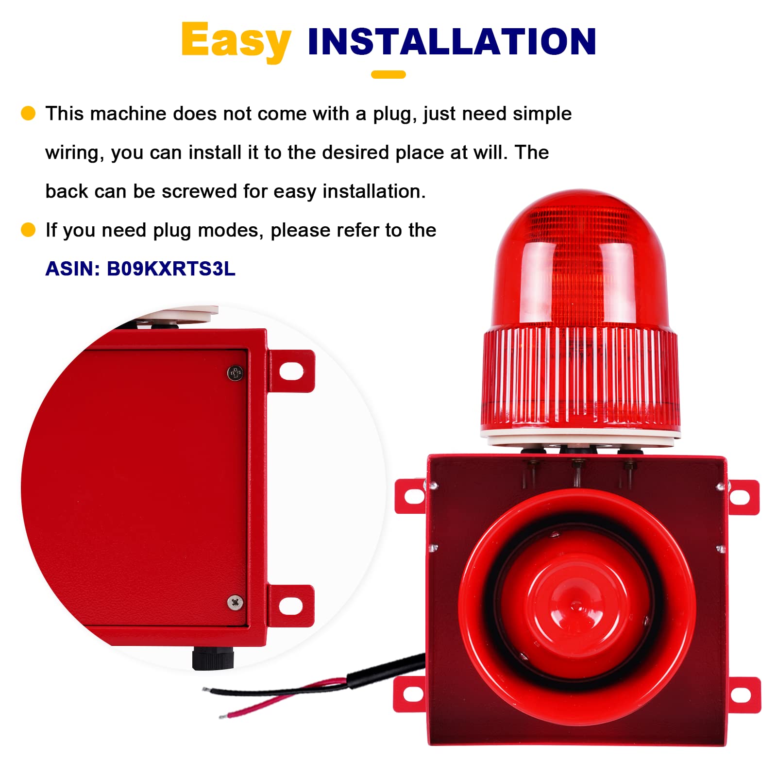 Saladulce Industrial Siren Alarm Horn Strobe Loud Flashing Alarm Siren Ac110V 120Db Outdoor Siren Safety Alarm Horn Indoor Warni