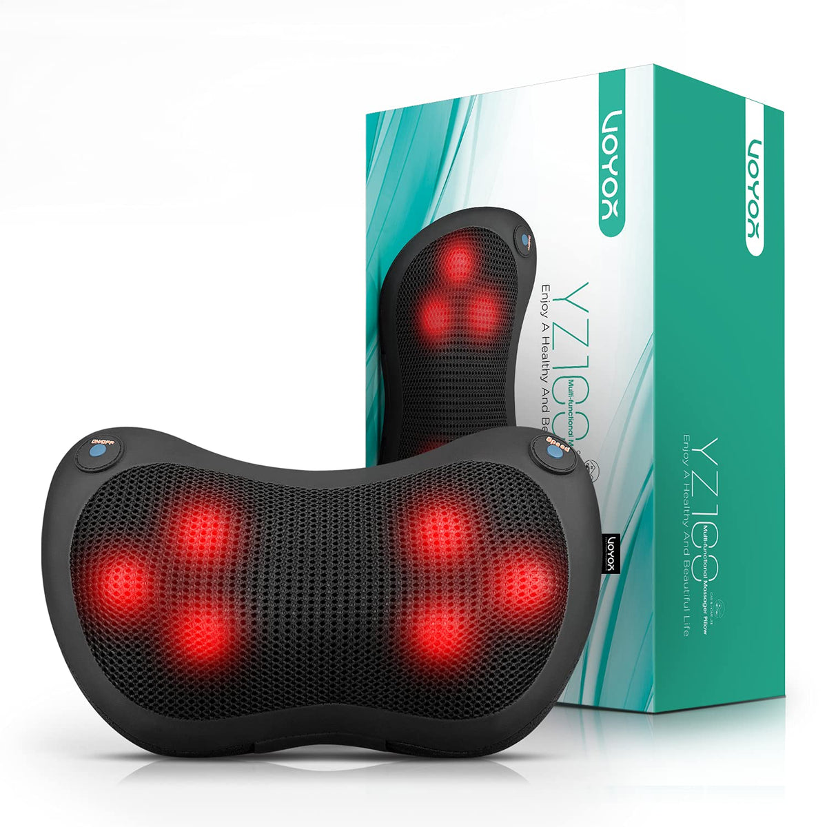Voyor Shiatsu Neck And Back Massager With Heat   3D Kneading Deep Tissue Massage Pillow For Lower Back, Shoulder, Calf, Foot, Us