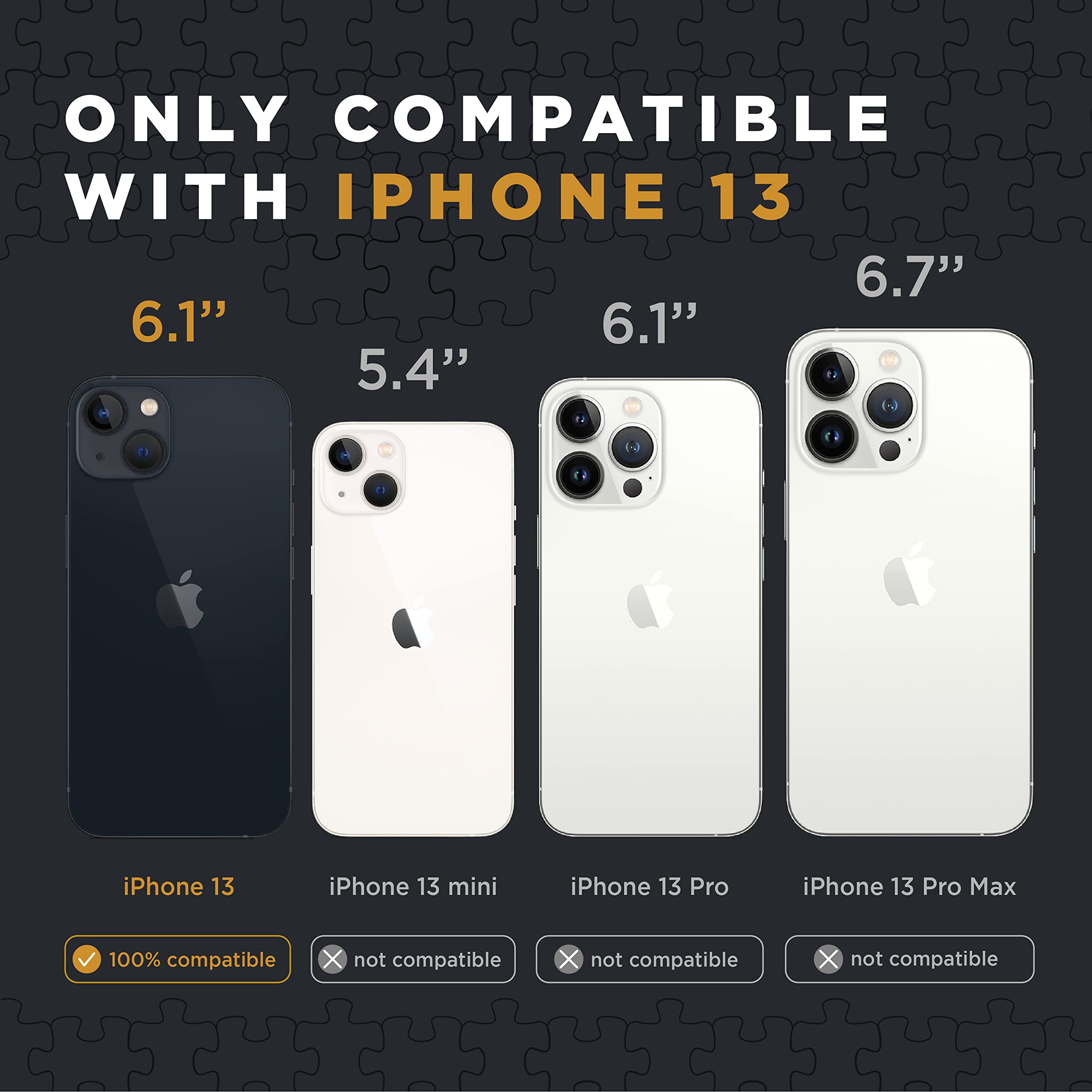 Surphy (3 In 1 Designed For Iphone 13 Case With Screen Protector + Hard Camera Protector, Liquid Silicone Phone Case With Replac