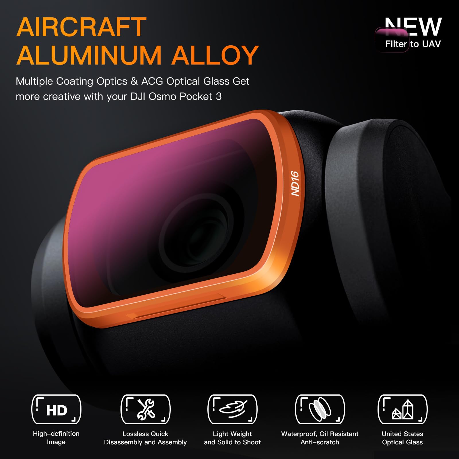 Mingven Magnetic Nd Filters Set & Black Mist   Black Diffusion 1/4 Filter For Dji Osmo Pocket 3 Creator Combo Accessories   4 Pa