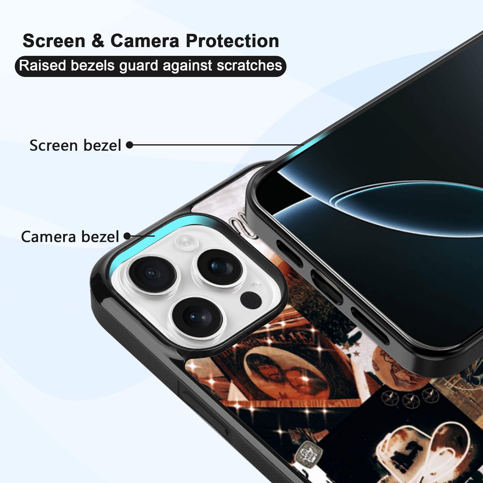 Onemiliayears Cool Cowboy Cowgirl Horse Phone Case, Hippie Western Iphone 16 Pro Max Case, Non-Slip Design, Soft Silica Gel Fram