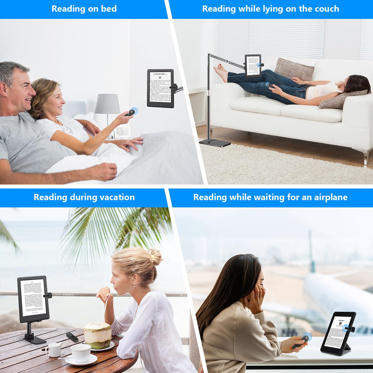 Langree Rf Remote Control Page Turner For Kindle Paperwhite Oasis Scribe Kobo, Kindle Accessories For Ereader, Remote Camera Shu