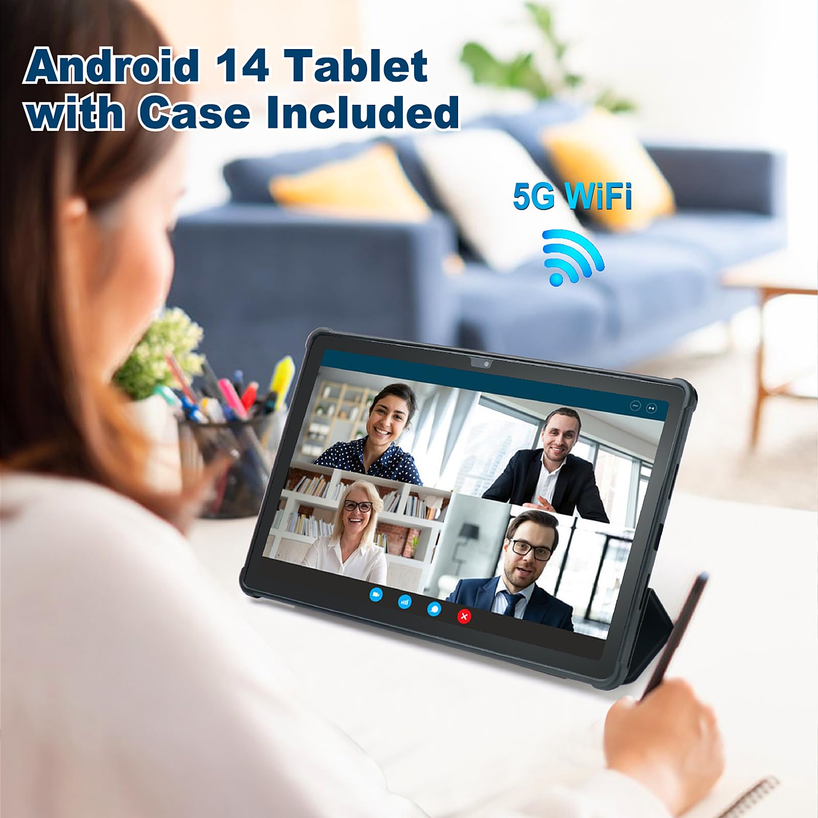 Tablet 11Inch Android 14 Tablet, 2024 Newest Tablets With Octa Core Processor, 8Gb Ram 128Gb Rom 512Gb Sd Card Expandable, 13+5M