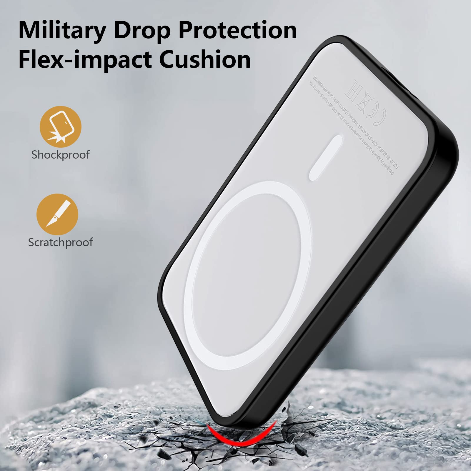 Ghijkl 2 Pack Case Compatible With Magsafe Battery Pack, Ultra Thin Tpu Shockproof Case Slim Scratch Resistant Cover Protective