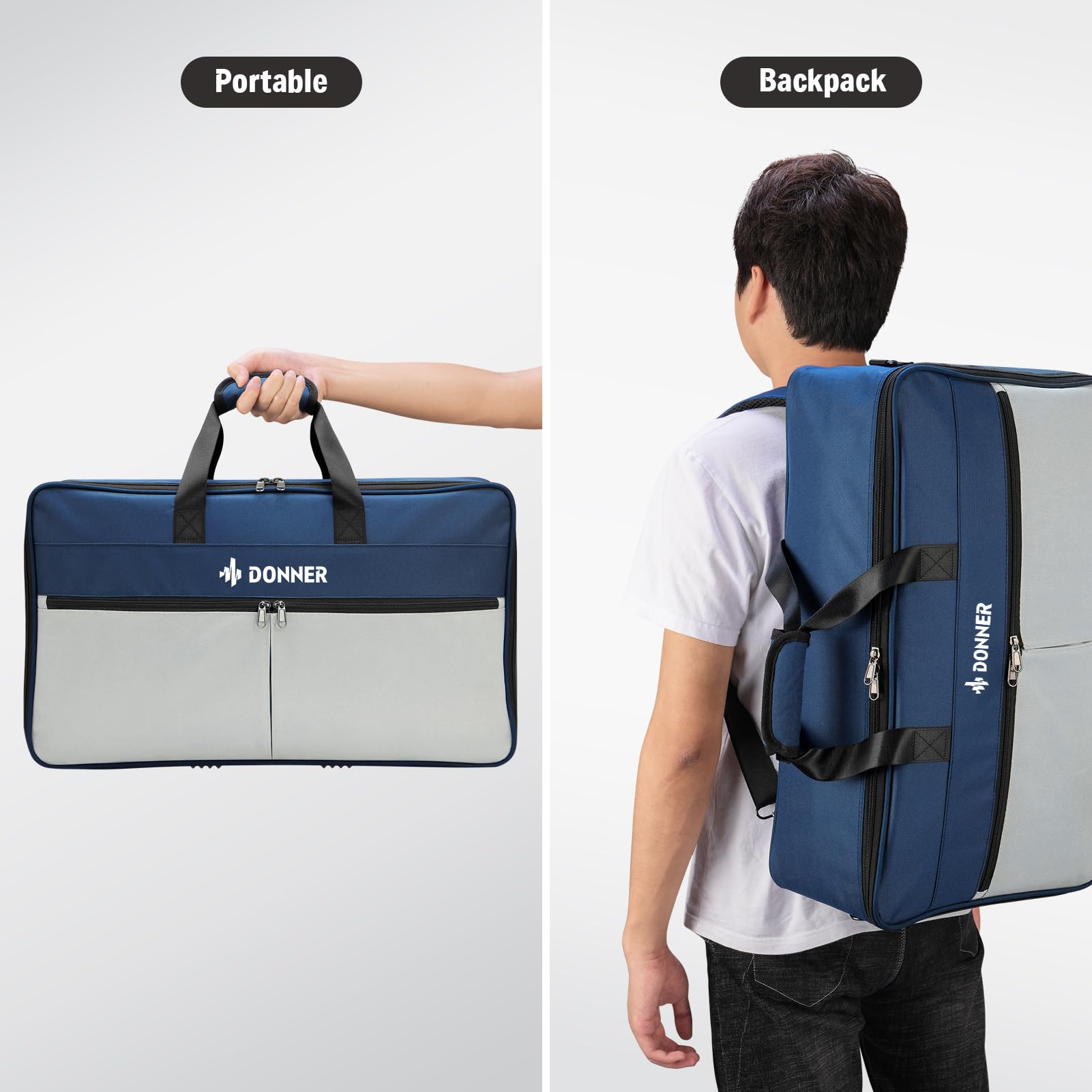 Donner Guitar Effects Pedal Board, Db-S300 Extra Large Power Supply Pedalboard Set With Convertible Bag Backpack, 60 Adhesive Ba