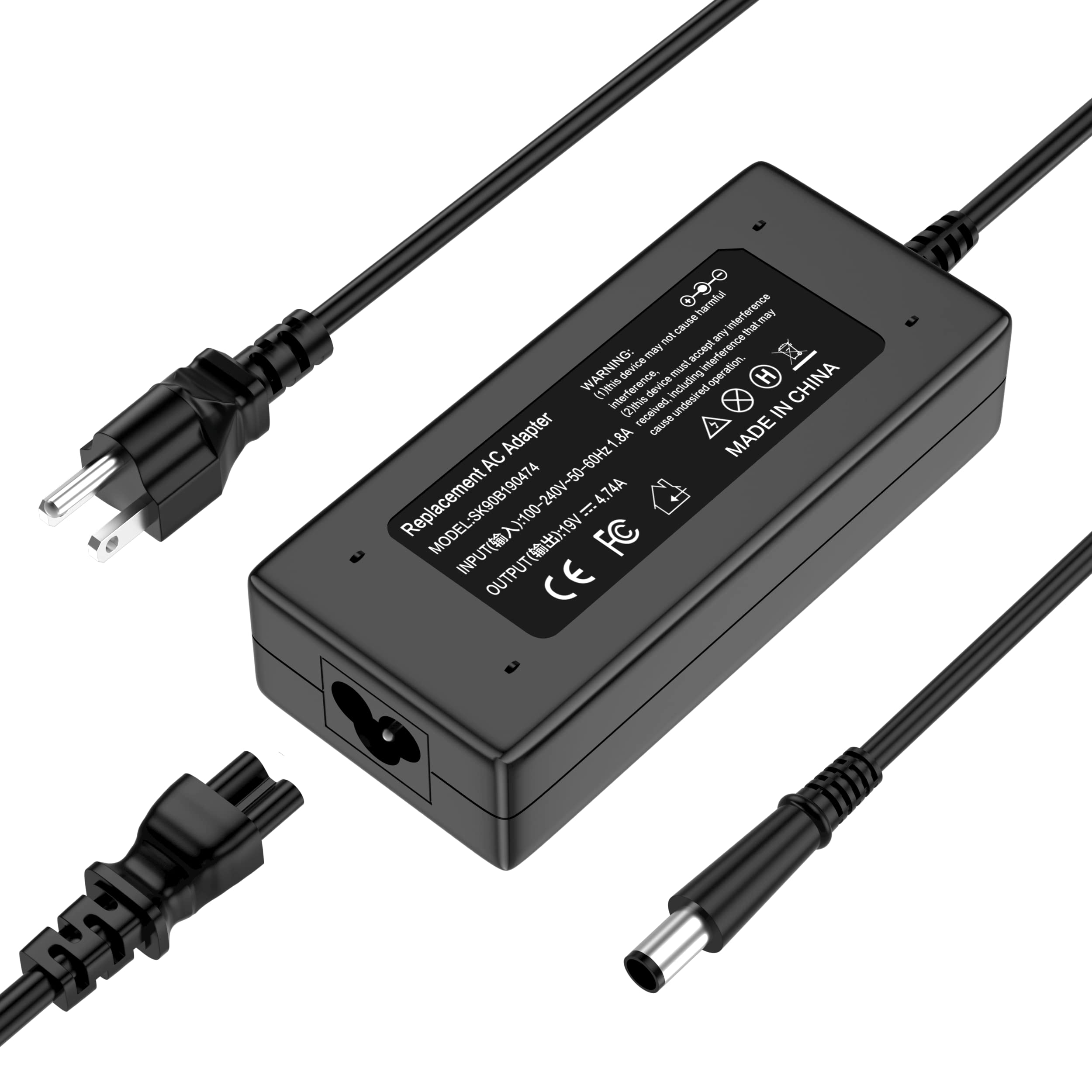 90W Ac Adapter Charger Replacement For Hp All In One Desktop 18' 19' 20' 21' 22' 23' 24' Probook 4530S 4540S 4520S 4535S 4525S 4545S 6450B 6460B 6465B 6470B Elitebook 8470P 8460P 8440P Power Supply