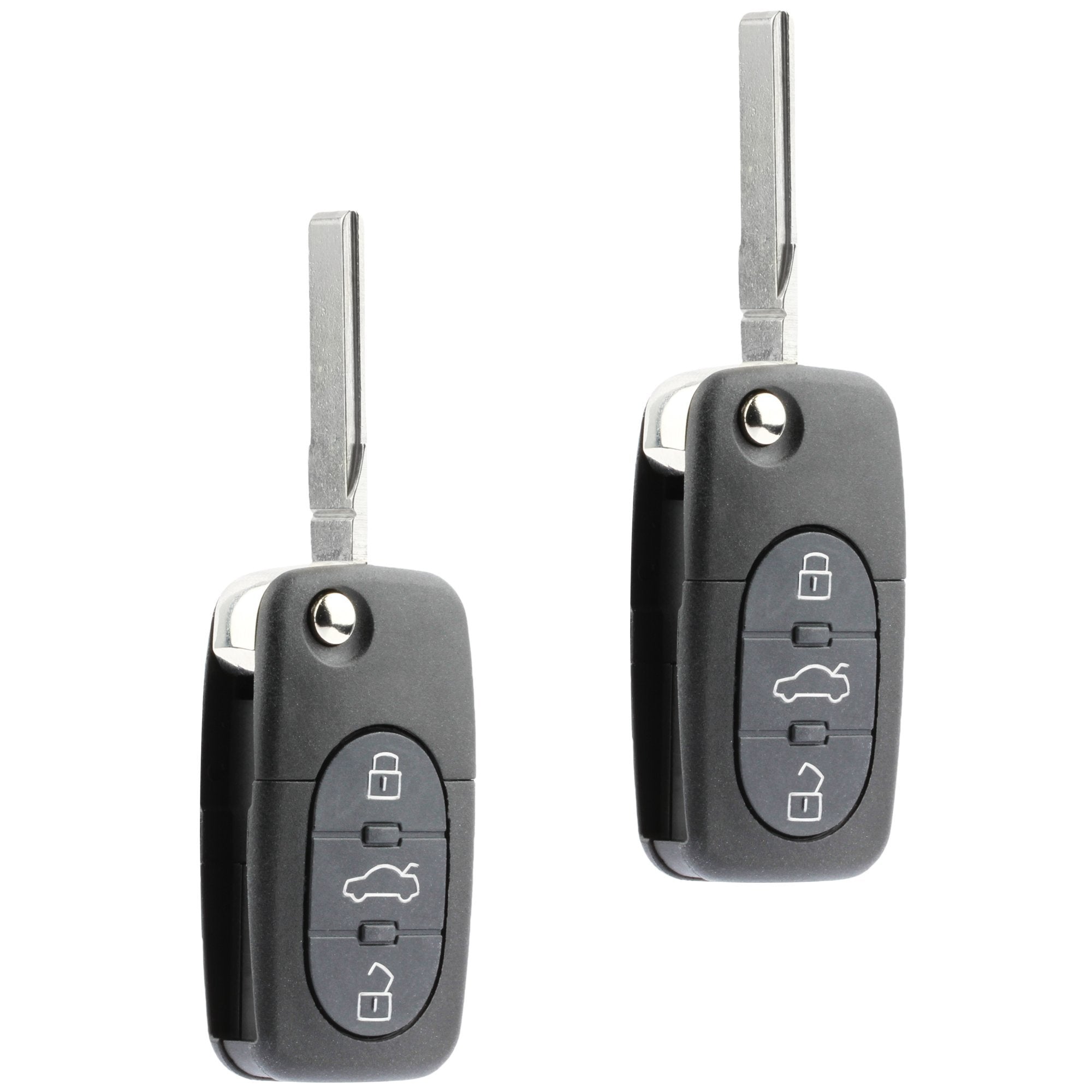 Replacement Keyless Entry Remote Flip Key Fob fits 1998 1999 2000 2001 VW Beetle, Golf, Jetta, Passat (HLO1J0959753F, Set of 2)