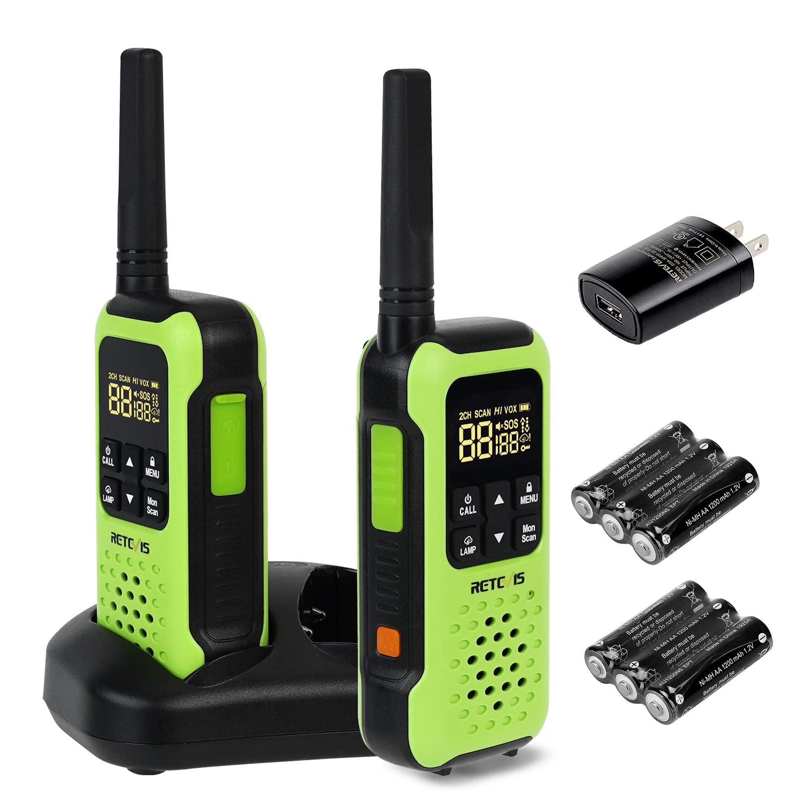 Retevis Rt49P Waterproof Walkie Talkies, Ip67 Floating 2 Way Radio, Noaa Walkie Talkie, 1200Mah Rechargeable Aa Batteries, Sos Flashlight Two Way Radio For Skiing Kayaking 2 Pcs