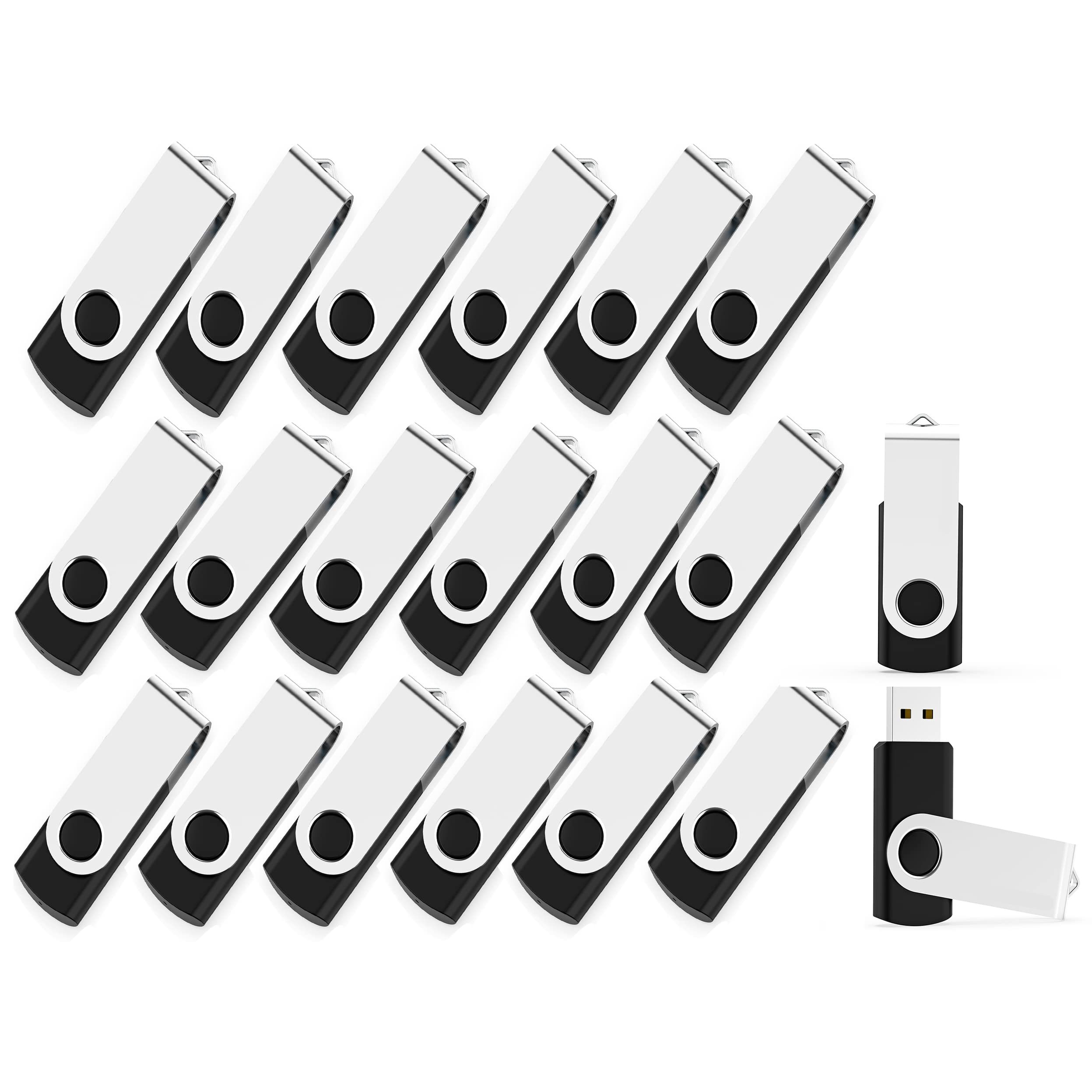 50 Pack 128Mb Usb Flash Drive Bulk Pack, Bulk Usb 2.0 Flash Drives Thumb Drive Swivel Memory Stick Jump Drive Pen Drive Zip Driv