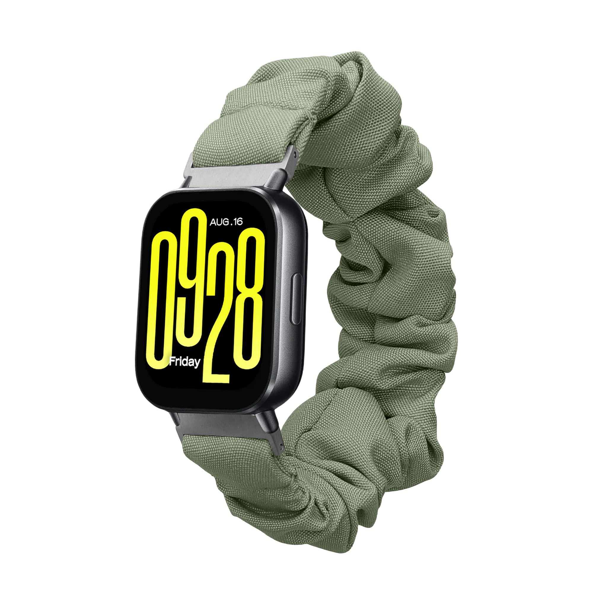kwmobile Watch Strap Compatible with Xiaomi Redmi Watch 5 Active/Watch 5 Lite - Green Scrunchie Watch Band - 5.5-7.5 inches (14-