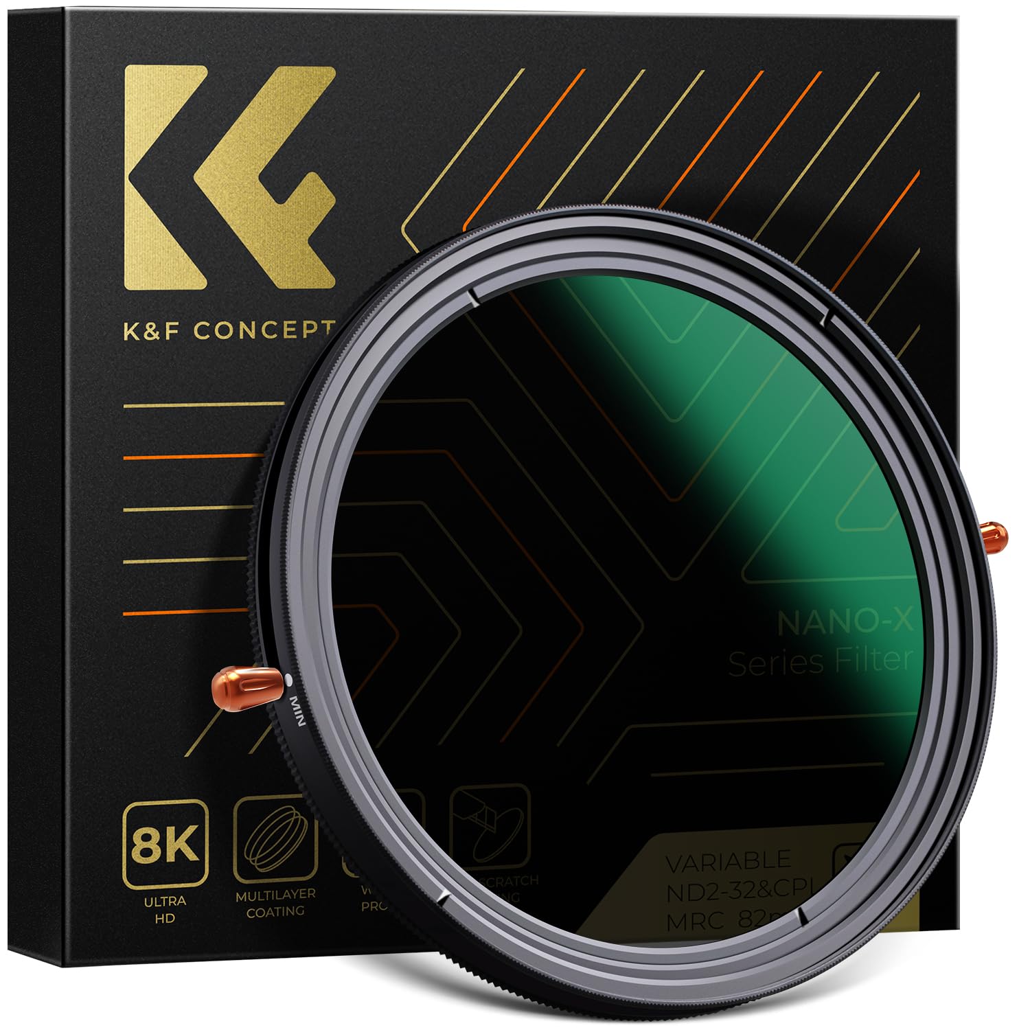 K&F Concept 72Mm Variable Fader Nd2 Nd32 Nd Filter And Cpl Circular Polarizing Filter 2 In 1 For Camera Lens No X Spot Waterproof Scratch Resistant (Nano X Series)