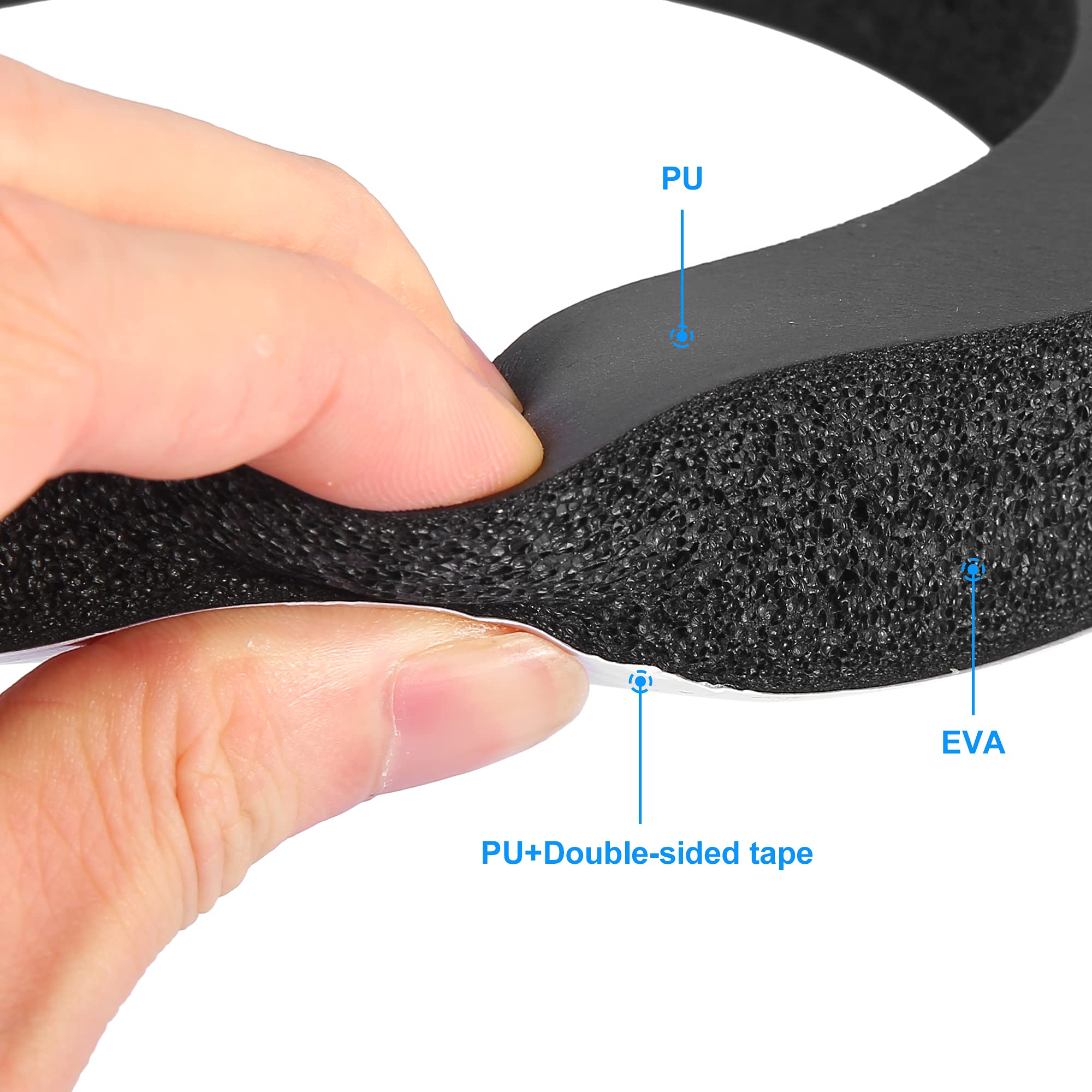 X Autohaux 4 Pcs Speaker Fast Rings 6'' 6.5'' 6.75 Inch Car Speaker Foam Baffles Enhancer System Sponge Car Horns Sponge Bass Bl