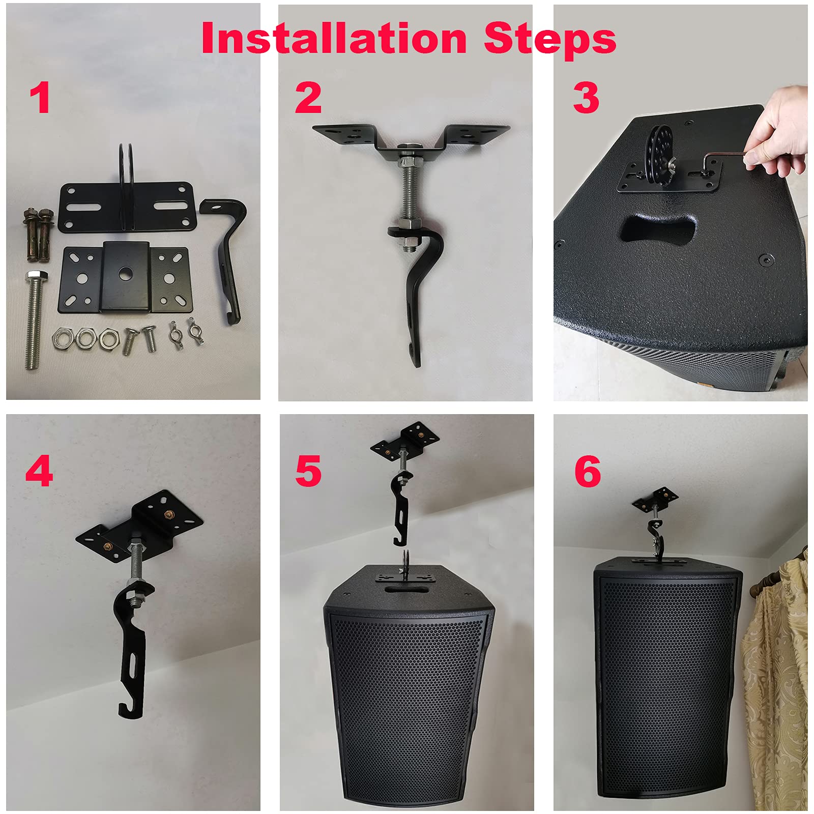 Howonder Sps 506D Ceiling Speaker Mounts,Vertical 90 Horizontal 360 Adjustment,Hold Up To 100Lbs, Speaker Ceiling Mount Bracket