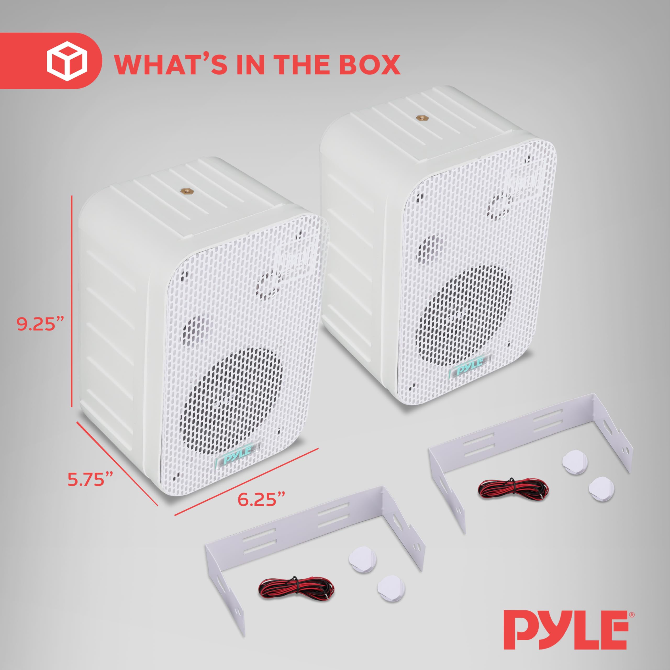 Pyle - Indoor / Outdoor Waterproof Speaker System - 5.25 Inch Pair Of Weatherproof Wall/Ceiling Mounted Speakers With Heavy Duty