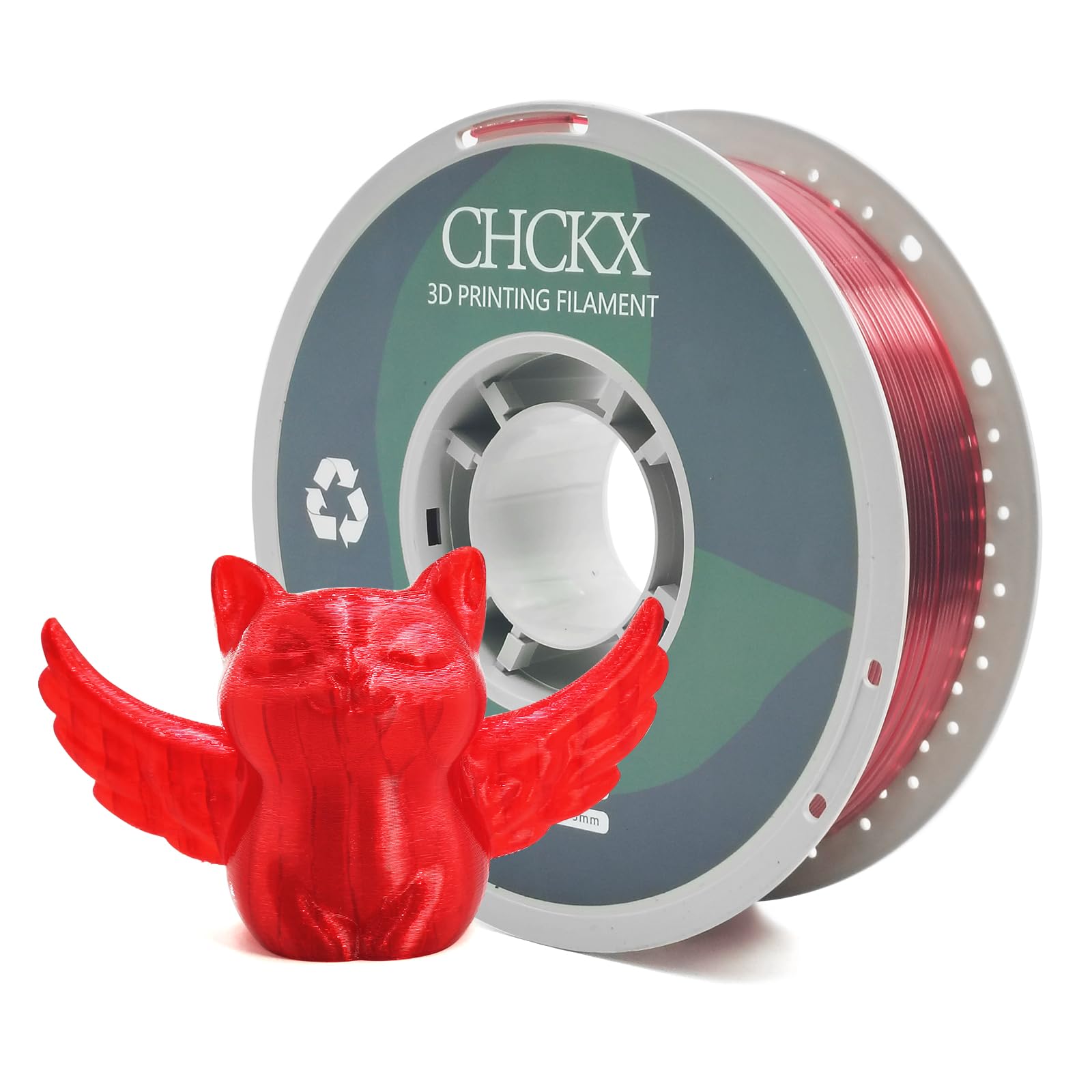 CHCKX PETG Transparent 3D Printer Filament, Dimensional Accuracy +/- 0.03 mm, 1kg Spool(2.2lbs), 1.75 mm Fit for Most 3D Printer