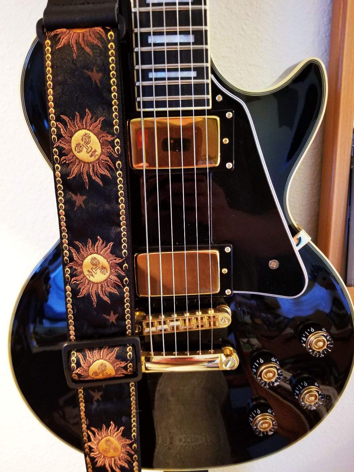 Dopro 4X Metric Lp Black With Gold Custom Guitar Speed Dial Knobs Control Knobs For Epi Les Paul/Import Guitar Bass W/Coarse 5.8