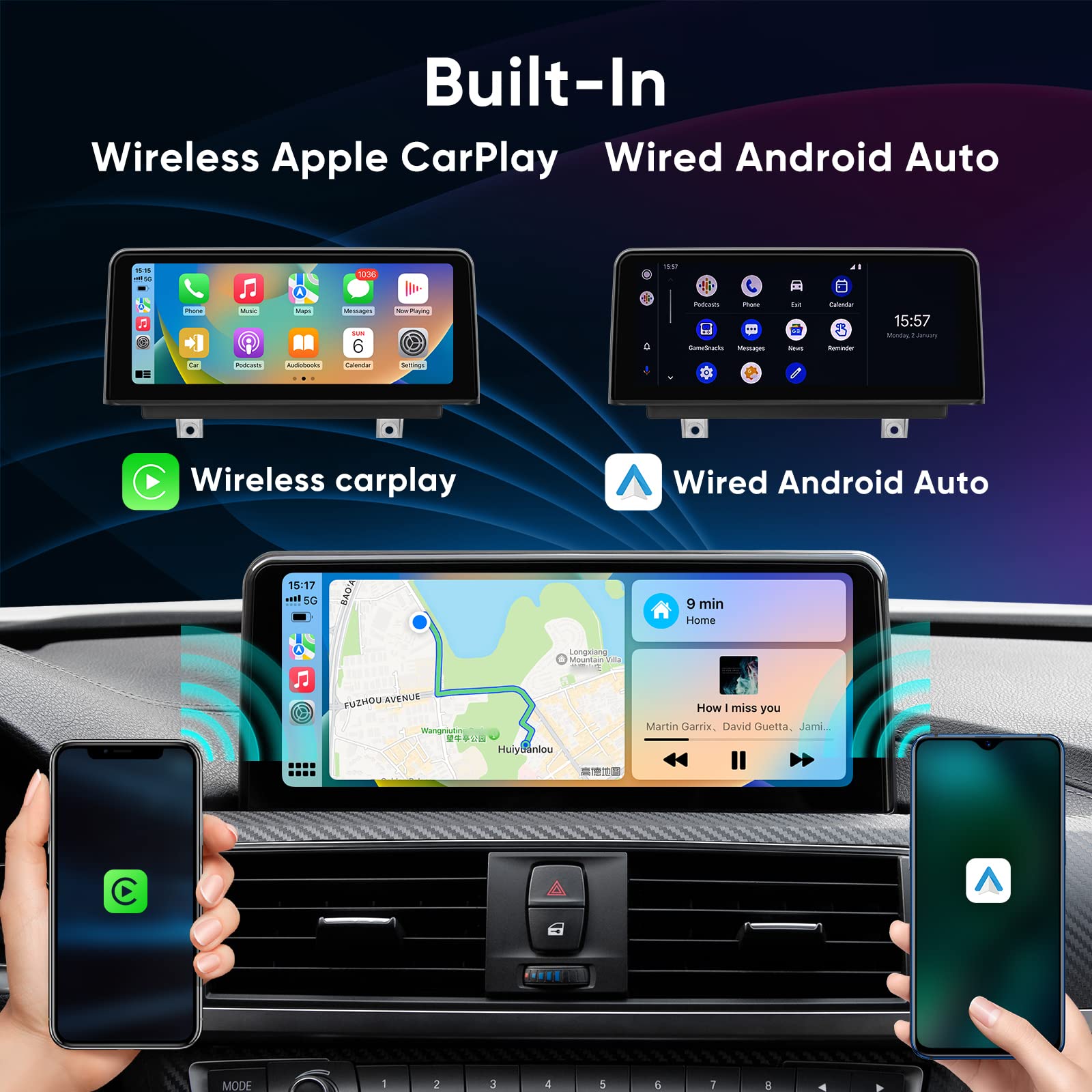 10.25 Inch Car Multimedia Player For Bmw Nbt 3 4 Series F30 F31 F34 (2013-2016) Wireless Carplay Android Auto Touchscreen Upgrad