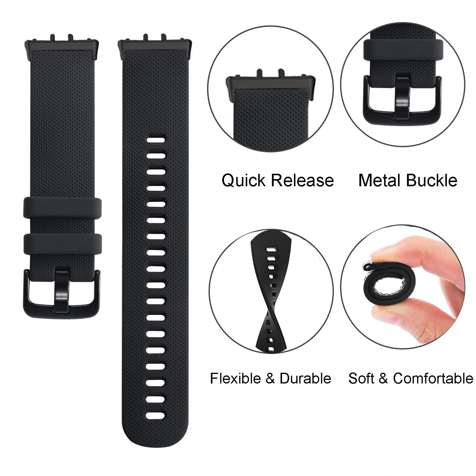 3 Pack Sport Bands Compatible With Samsung Galaxy Fit 3, Classic Soft Silicone Replacement Straps Wristbands For Galaxy Fit3 Sm-