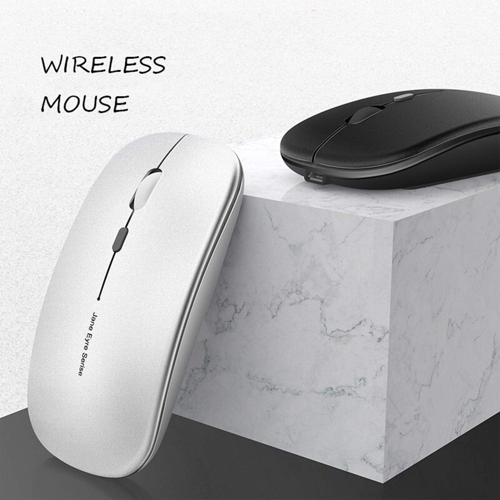 Q5 Slim Rechargeable Wireless Mouse, 2.4G Portable Optical Silent Ultra Thin Wireless Computer Mouse With Usb Receiver And Type