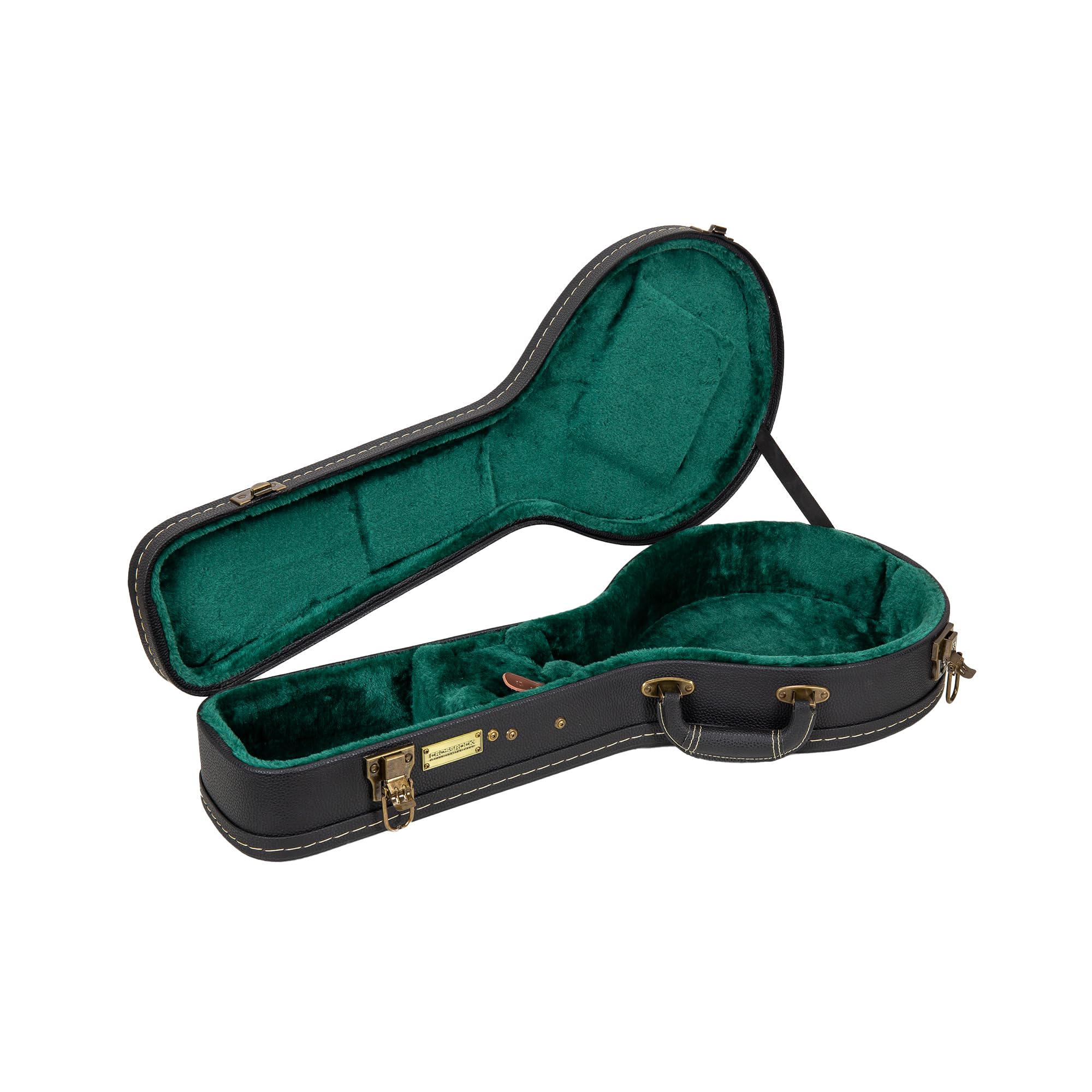 Crossrock A-Style Mandolin Hardshell Case, Vintage Hardware, Sponge Lining, Metal Feet, Storage Space-Black (Crw520Mabk)