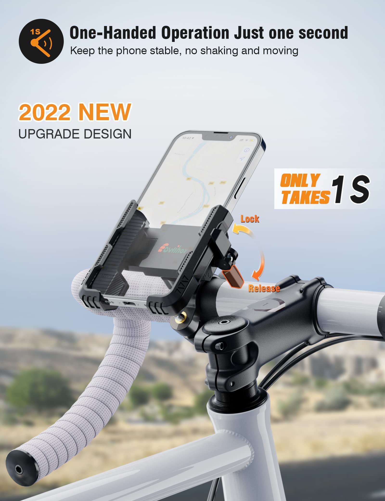 Eowihor Bike Phone Mount For Electric, Mountain, Scooter, And Dirt Bikes  360Rotatable Bike Phone Holder  Bike Phone Holder Suit