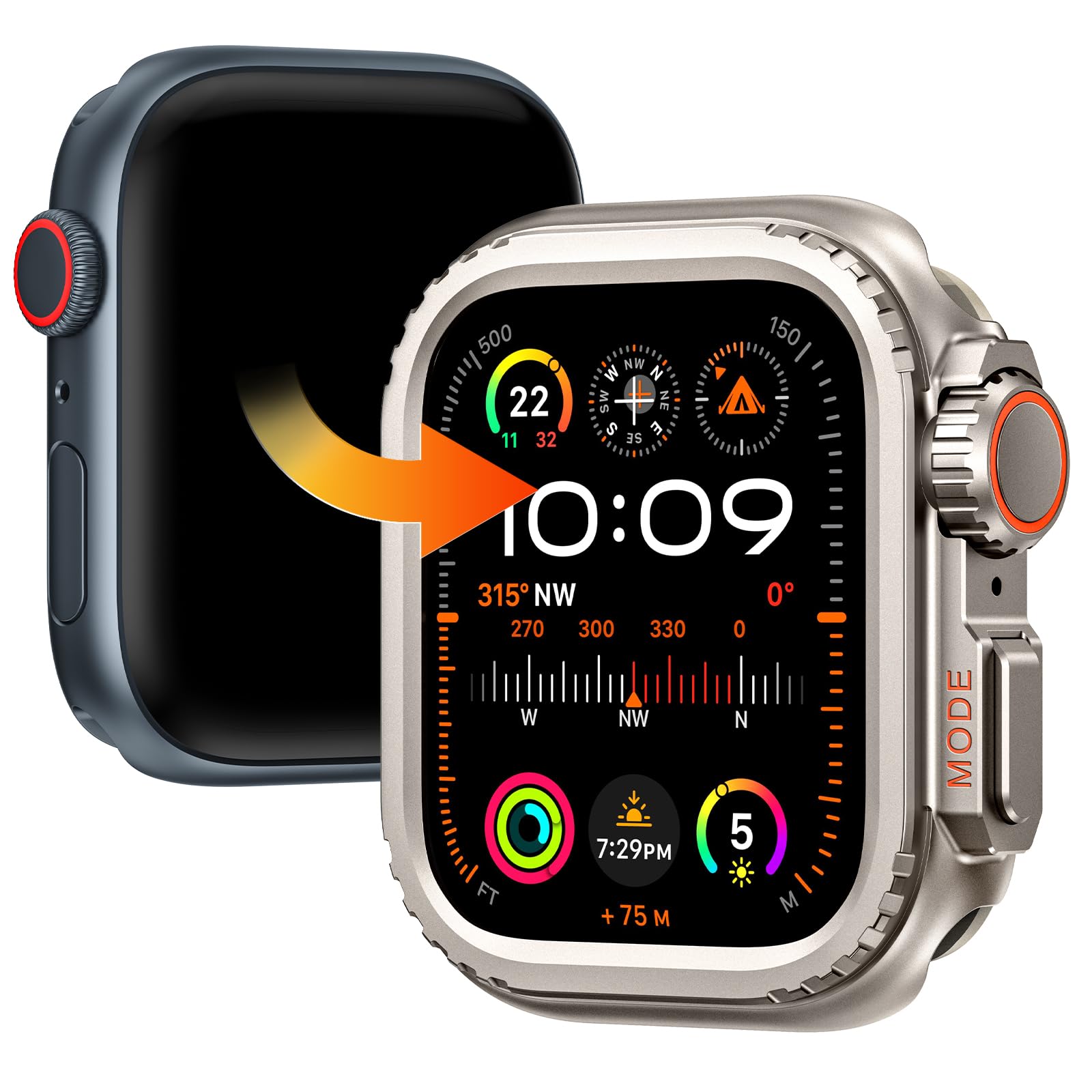 Goton Metal Bumper Case For Apple Watch 44Mm Series 6 5 4 Se Protector, [Turn 44Mm Into Ultra Seamlessly] Iwatch Rugged Bumper 4