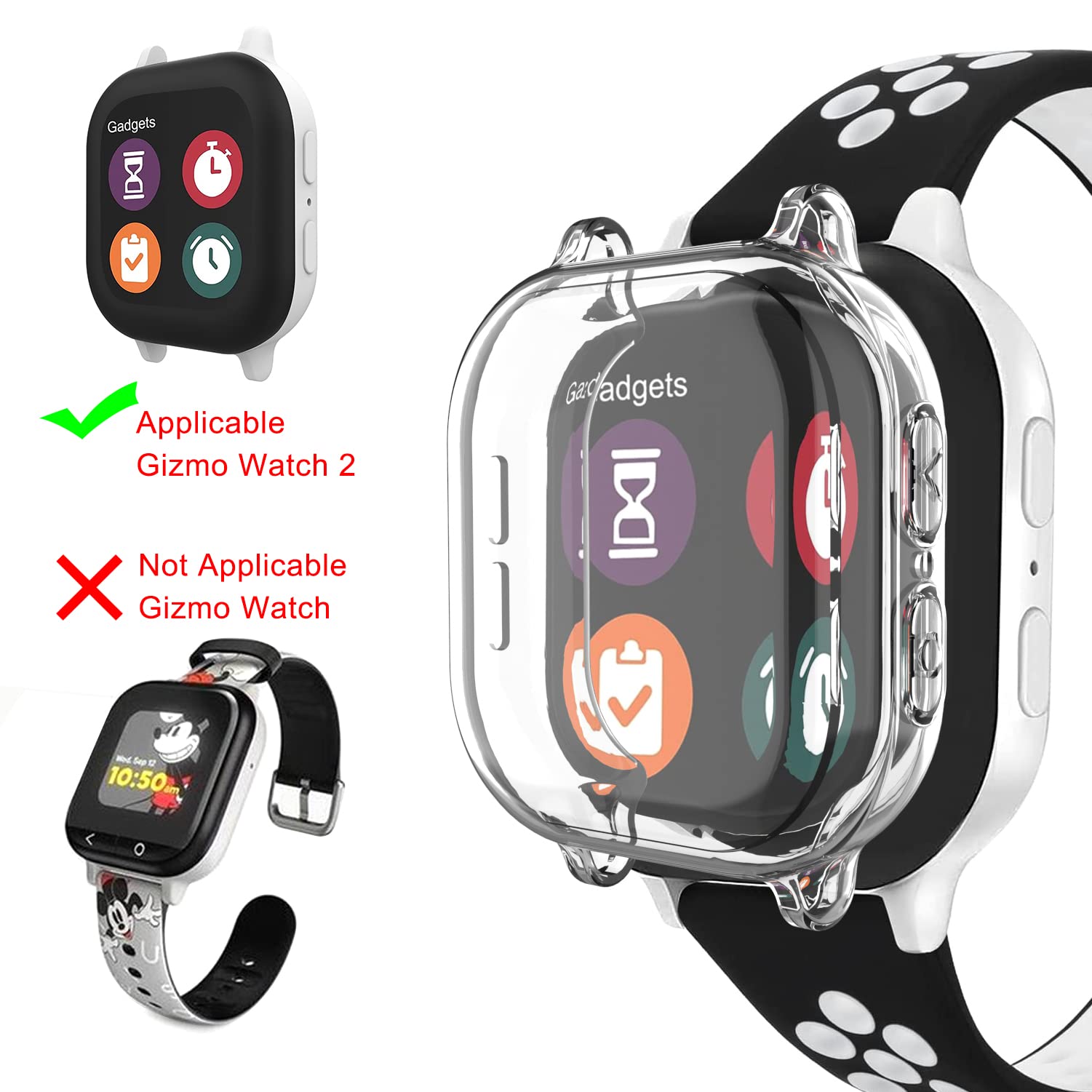 Geordgy 3 Pack Screen Protector Compatible With Gizmo Watch 2 Case For Kids, Ultra Thin Tpu Plated Overall Protective Case Cover