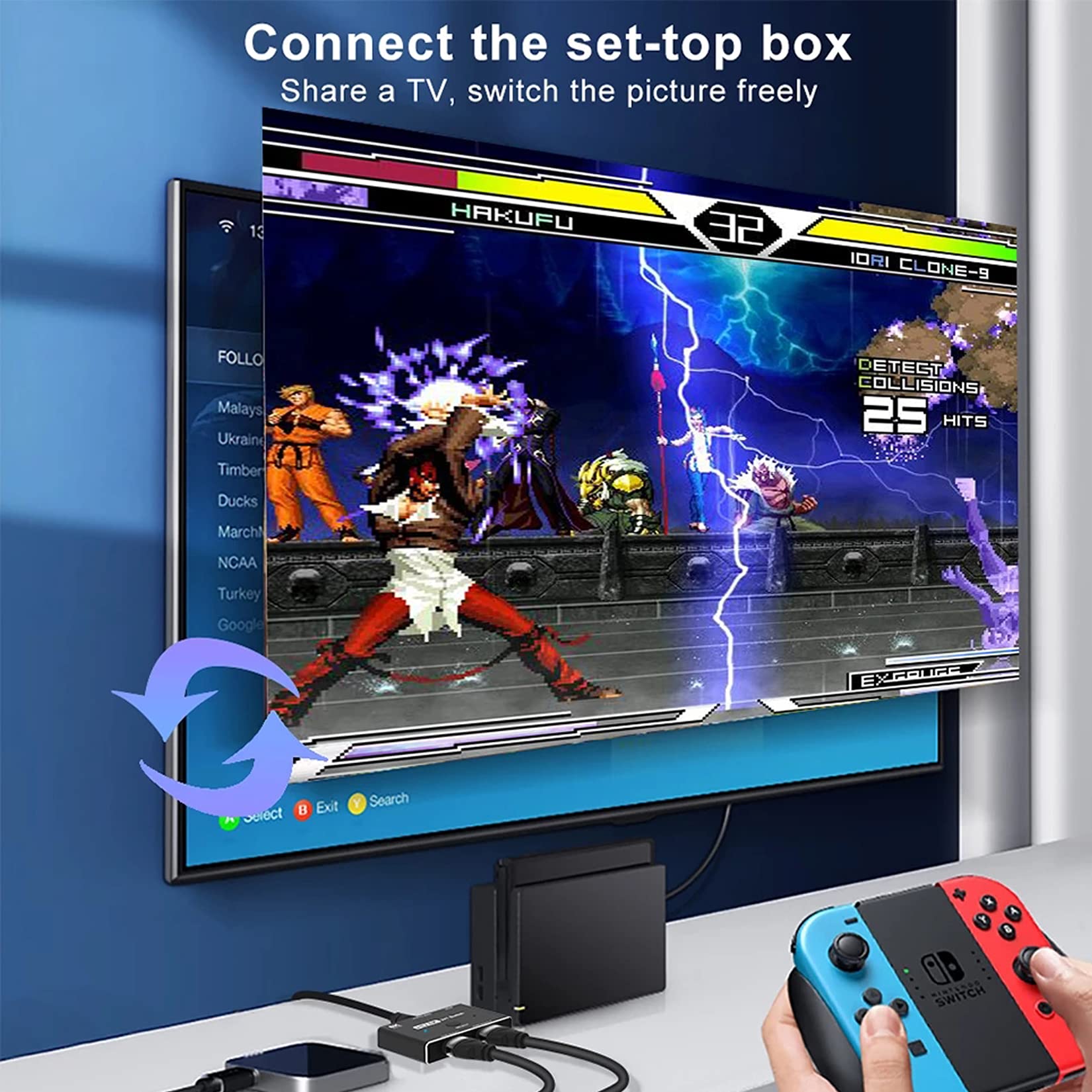 2 In 1 Out Hdmi 2.1 Switch 4K@120Hz, Bolaazul 2 Port Hdmi Switcher  8K@60Hz, 1080P@120Hz, Hdr, Uhd, 48Gbps  Hdmi 2.1 Adapter 2 I