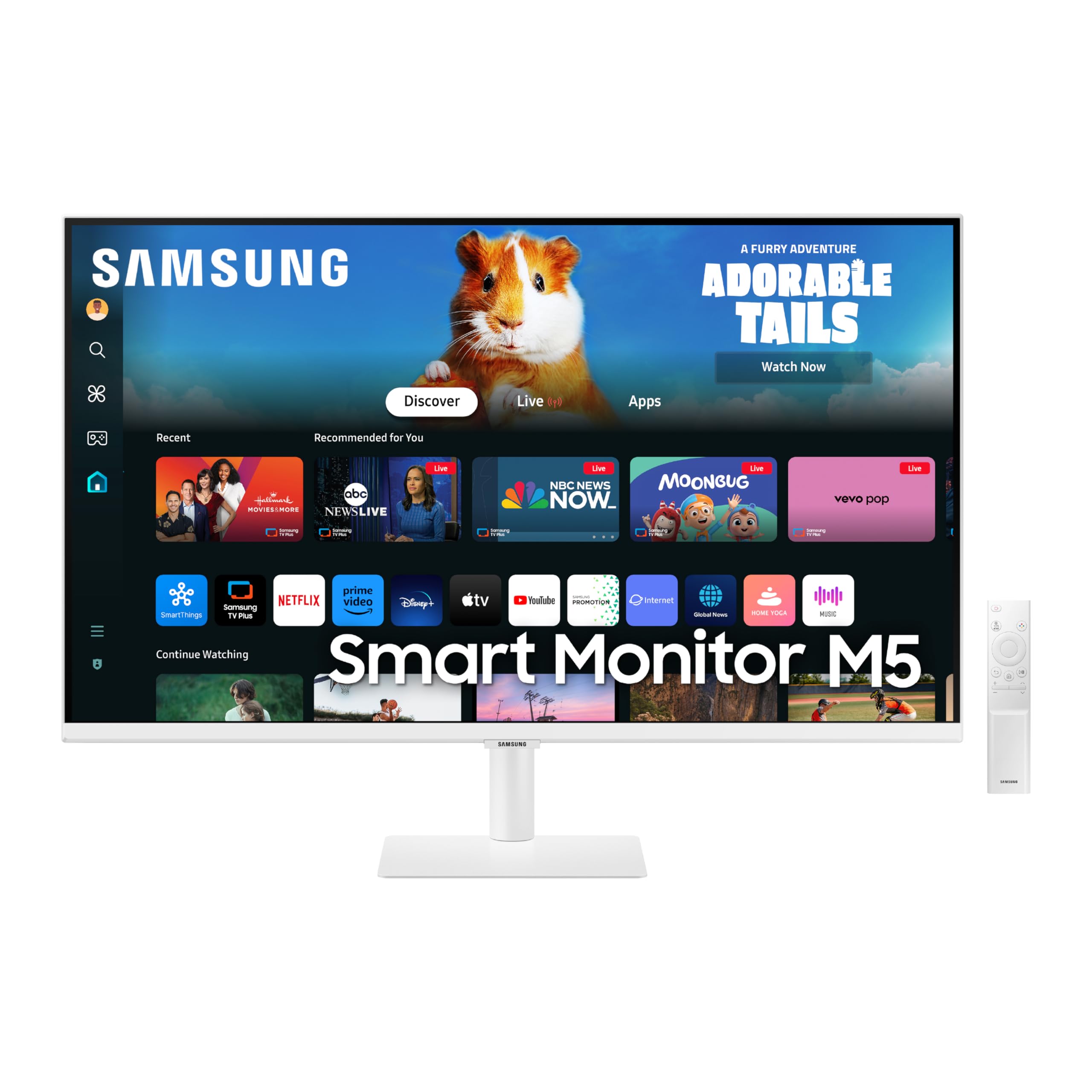 SAMSUNG 32-Inch M5 (M50D) Series FHD Smart Monitor with Streaming TV, Speakers, HDR10, Gaming Hub, Multiple Ports, Workout Track