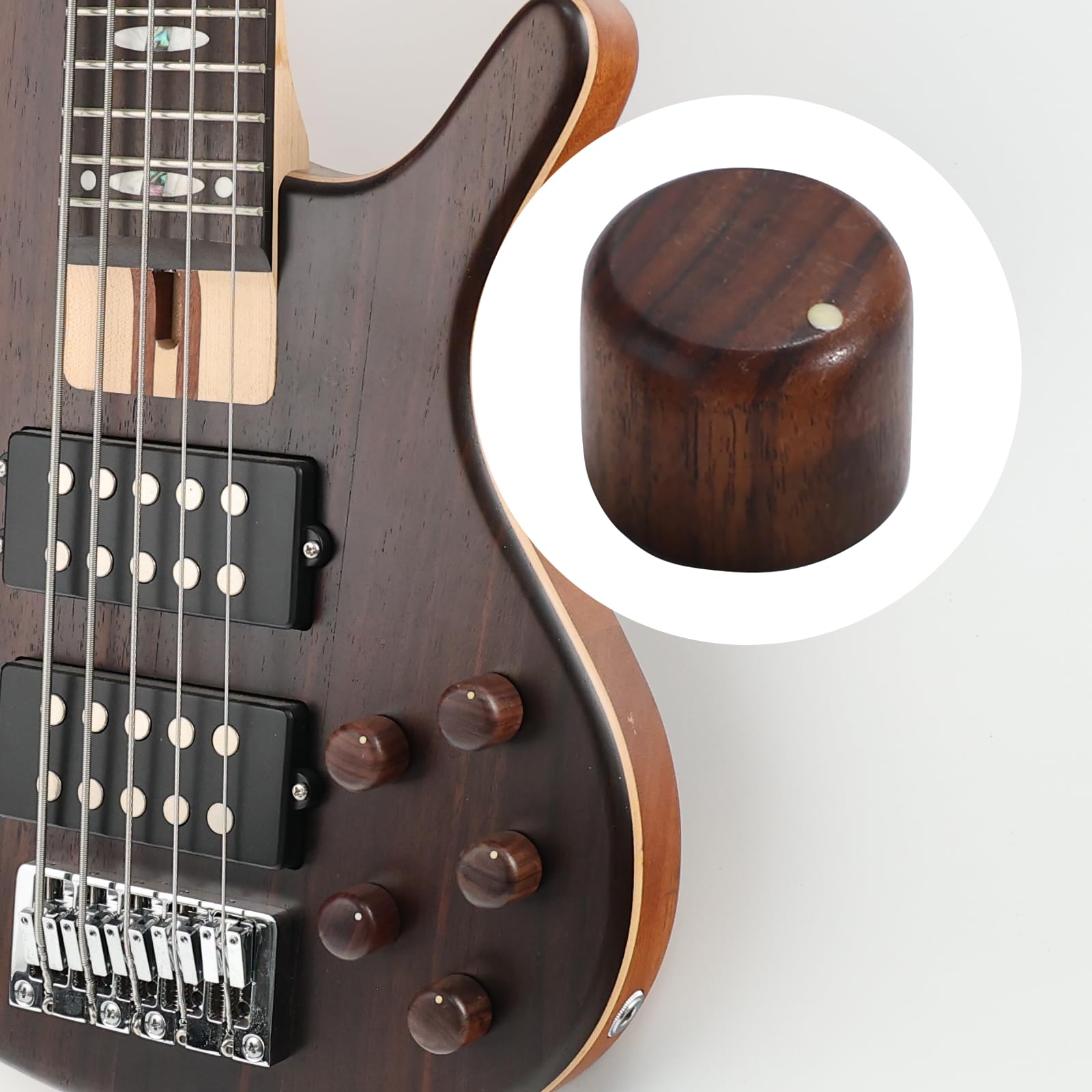 Ovsal 2Pcs Brass-Hole Wood Guitar Knobs Electric Guitar Control Knobs Replacement Parts For Feder Strat Telecaster Jazz Gibson L