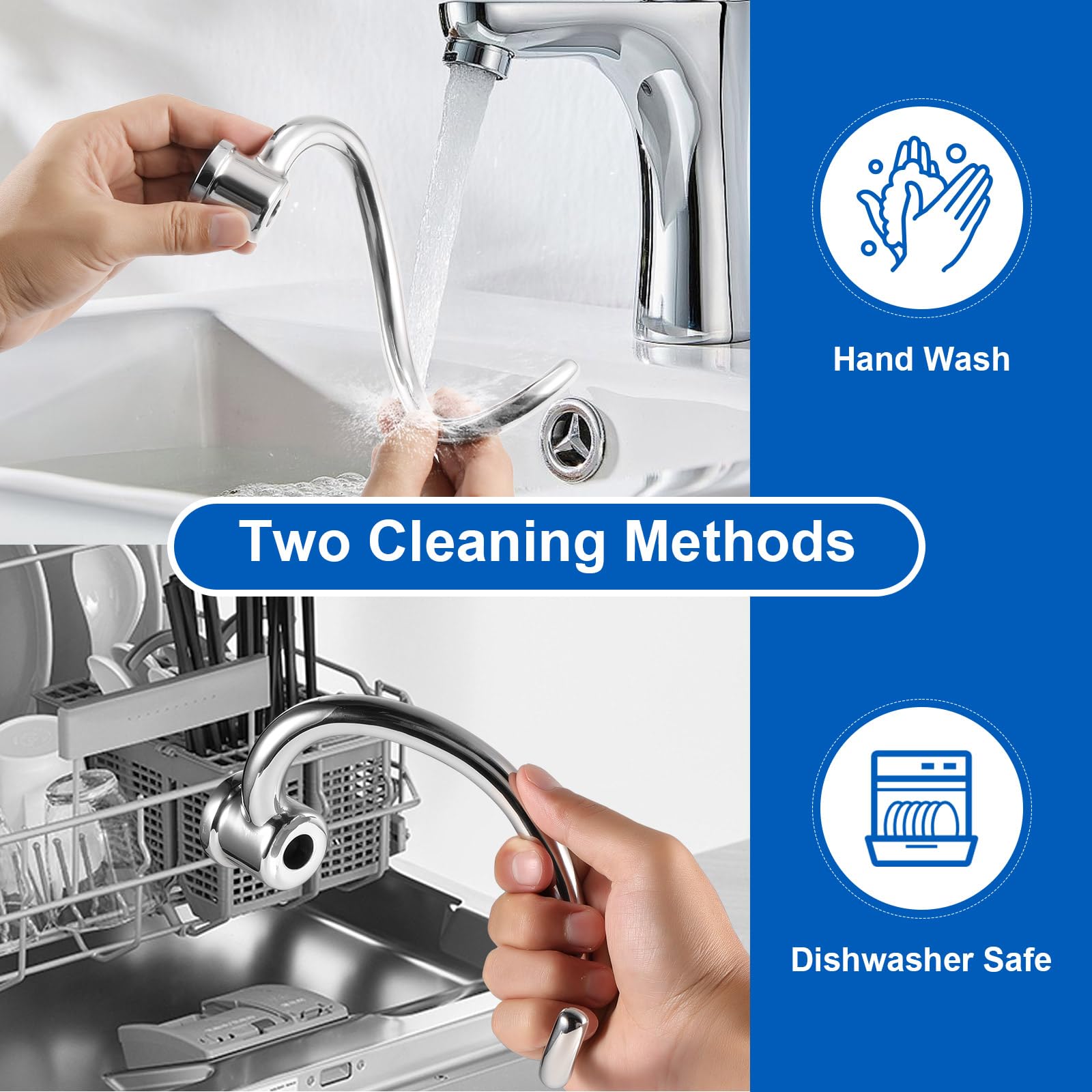 Dough Hook For Kitchenaid 6Qt Bowl Lift Stand Mixers, Stainless Steel Spiral Dough Hook Attachment Fits Models Kv25G0X, Kp26M1X,