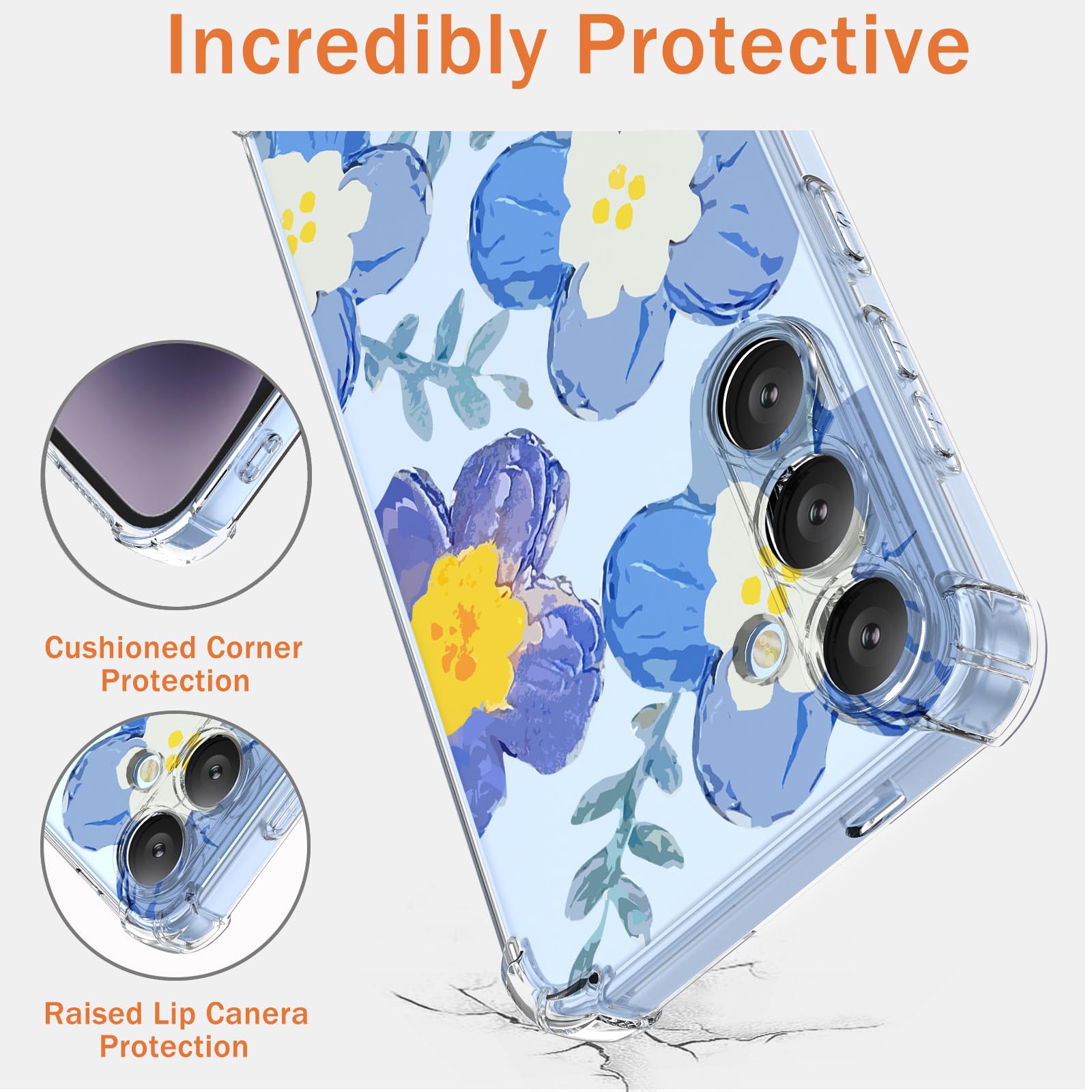 Callyue Case For Samsung Galaxy A02S, Colorful Pattern Design, Protective Case Clear Slim Soft, Fashionable Designs For Women Gi