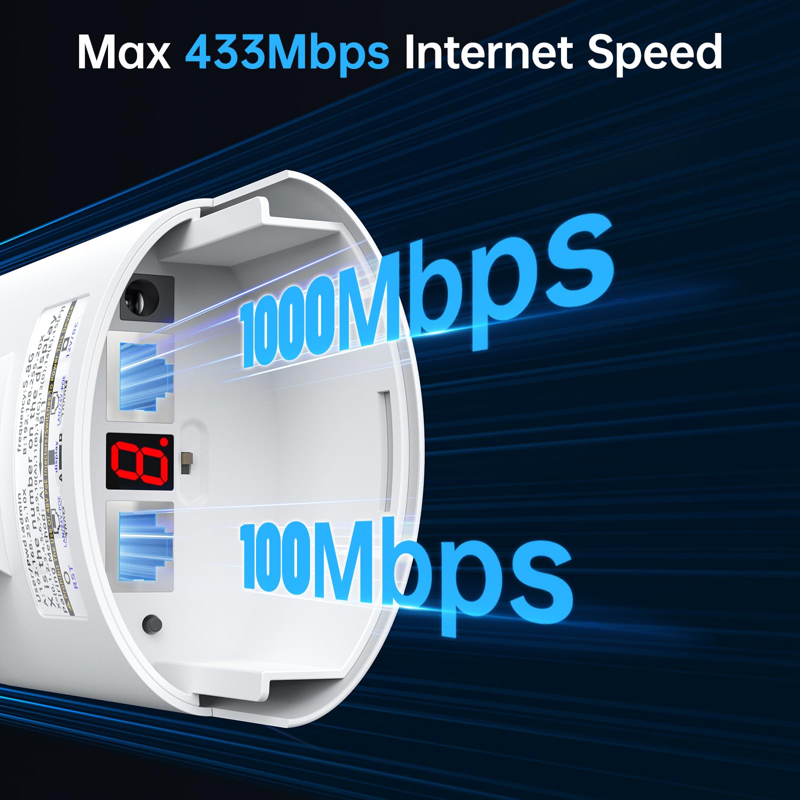 Wireless Bridge For Easy Network Expansion,5.8G Point To Point Extending Wi Fi To Outbuildings,Outdoor Wi Fi Network Bridge W/ 1000Mbps Rj45Port And 16Dbi Antenna,Poe Powered, Ip65 Waterproof, 2 Pack