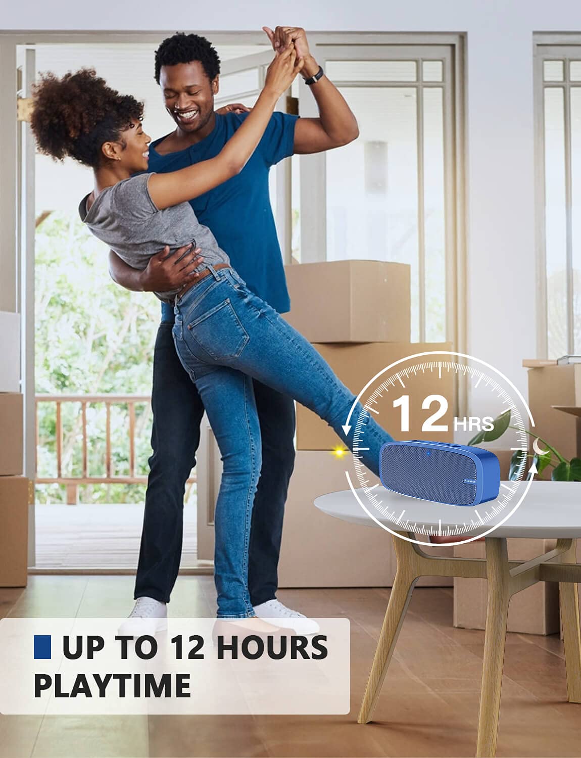 Lenrue Bluetooth Speaker, Wireless Portable Speaker With Loud Stereo Sound, Rich Bass, 12 Hour Playtime, Built In Mic. Perfect For Iphone, Samsung And More (Blue)