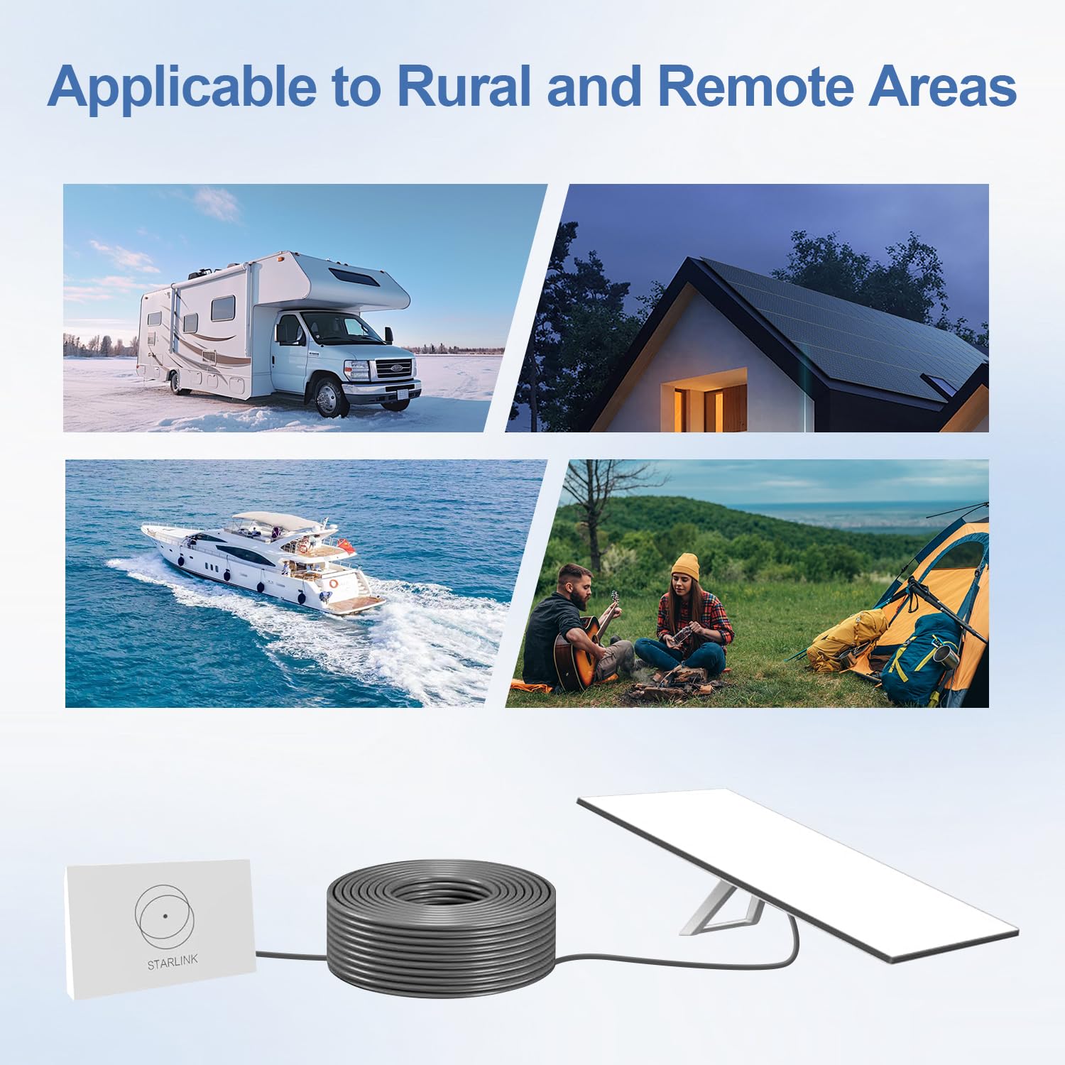 Azduou 150Ft Replacement Cable For Starlink Gen 3, Replacement Starlink Rectangular Satellite Gen 3 Cable Replacement For V3 Standard Cable Waterproof Outdoor