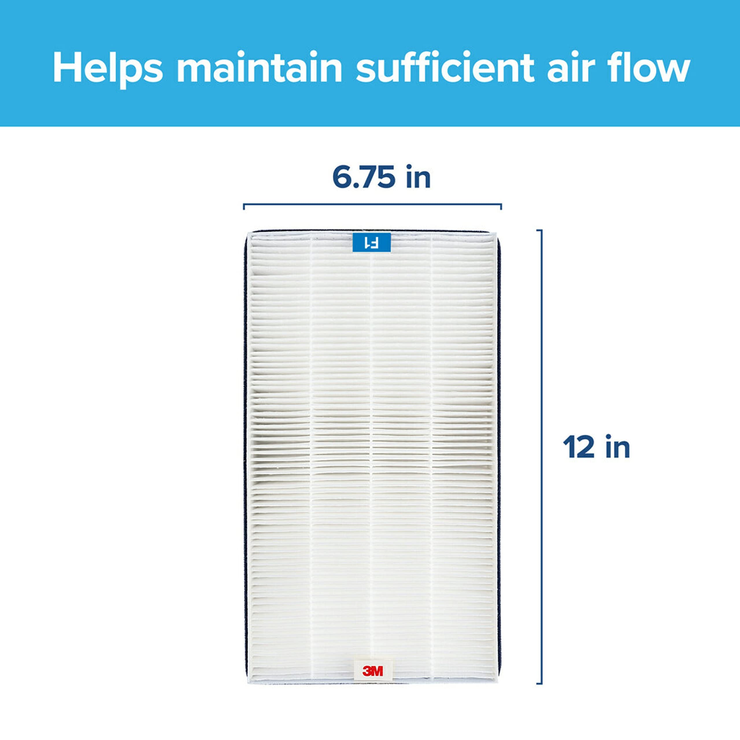 Filtrete F1 Room Air Purifier Filter, True Hepa Premium Allergen, Bacteria, & Virus, 12 In. X 6.75 In., 2 Pack, Works With Devic