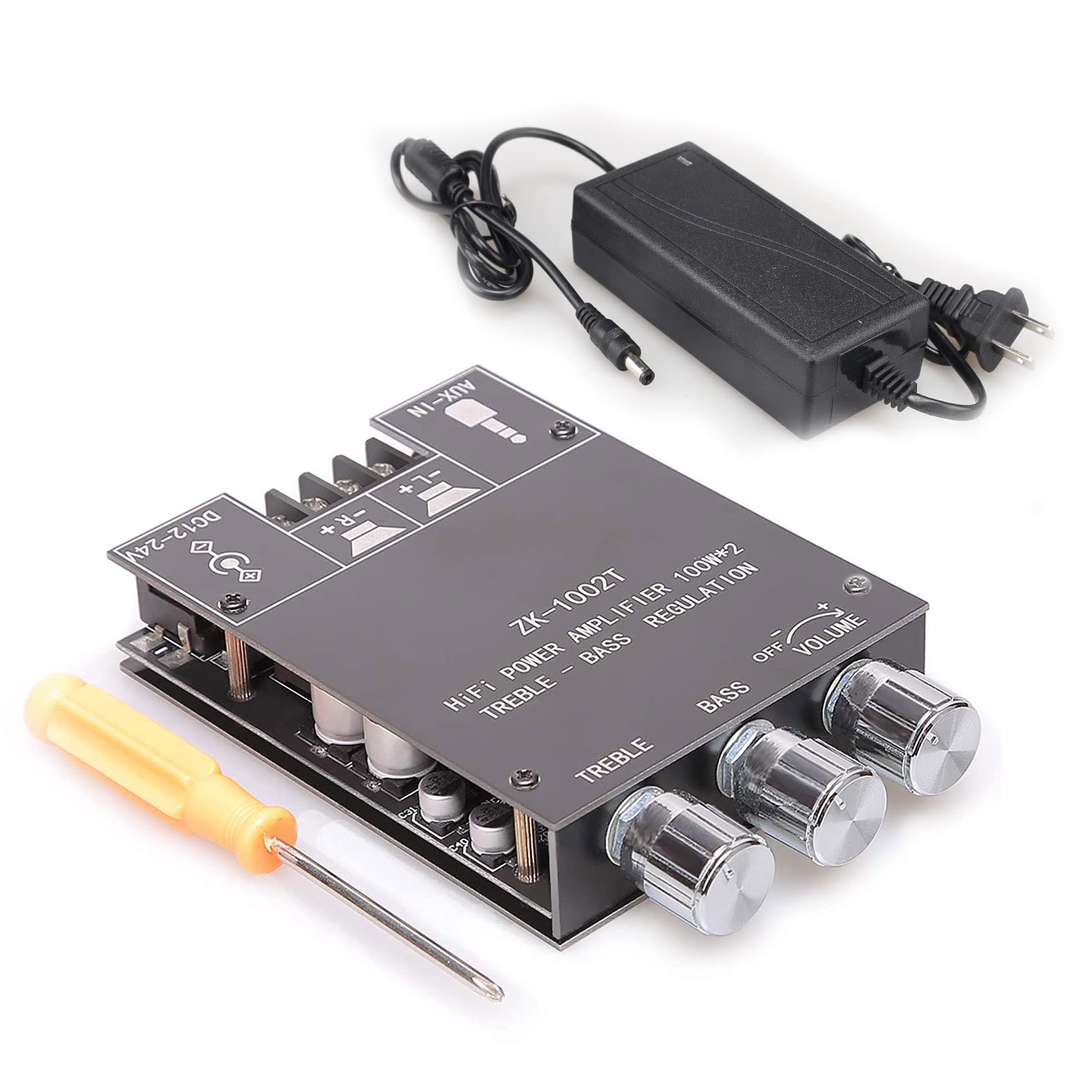 Zk 1002T Bluetooth Amplifier Board With Treble And Bass Control 2.0 Channel Class D Amplifier 100W+100W Power Output Component A