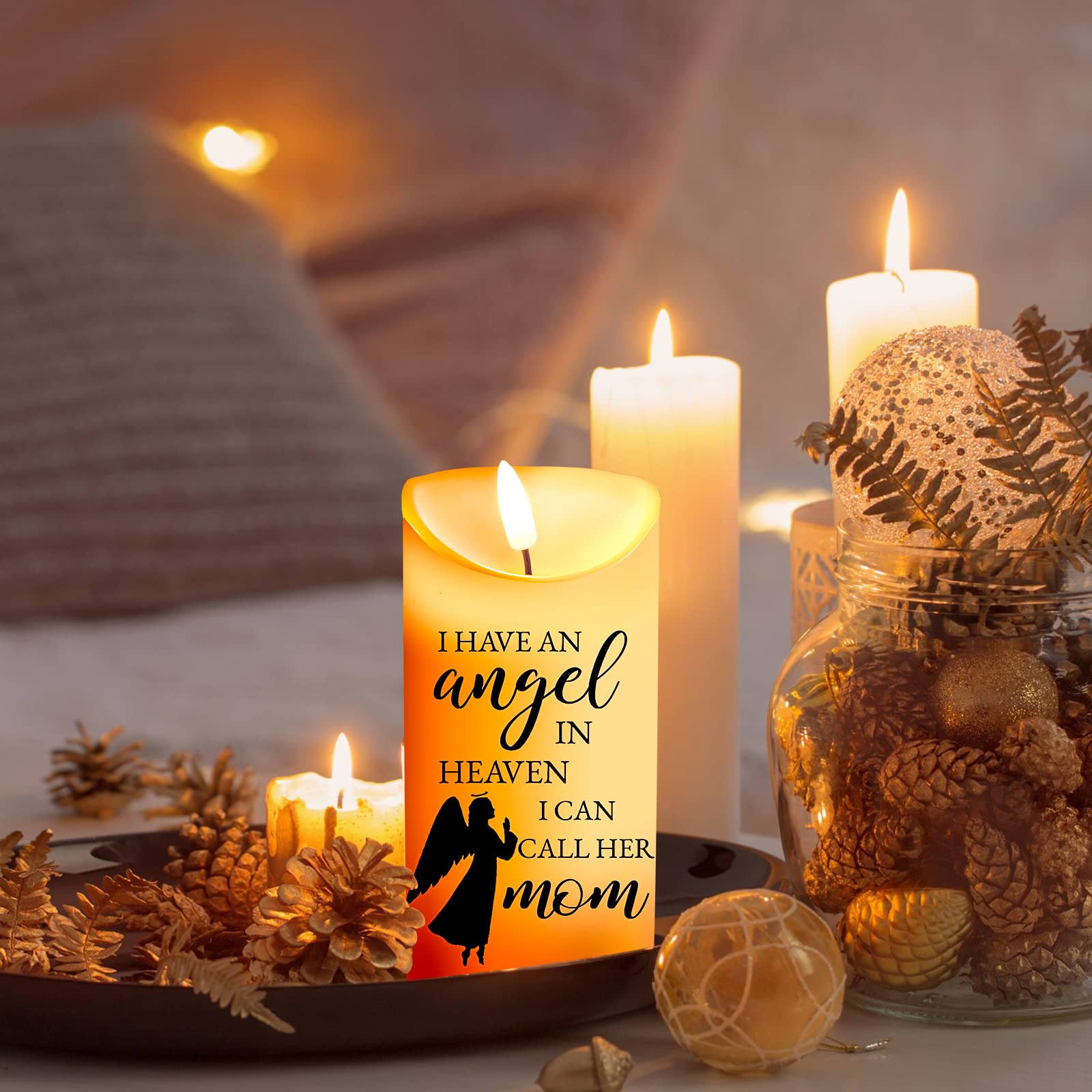 Sympathy Gifts For Loss Of Mother Led Flameless Candles 3 X 6 Inch Angel Memorial Candles In Remembrance Of My Mother Memorial C