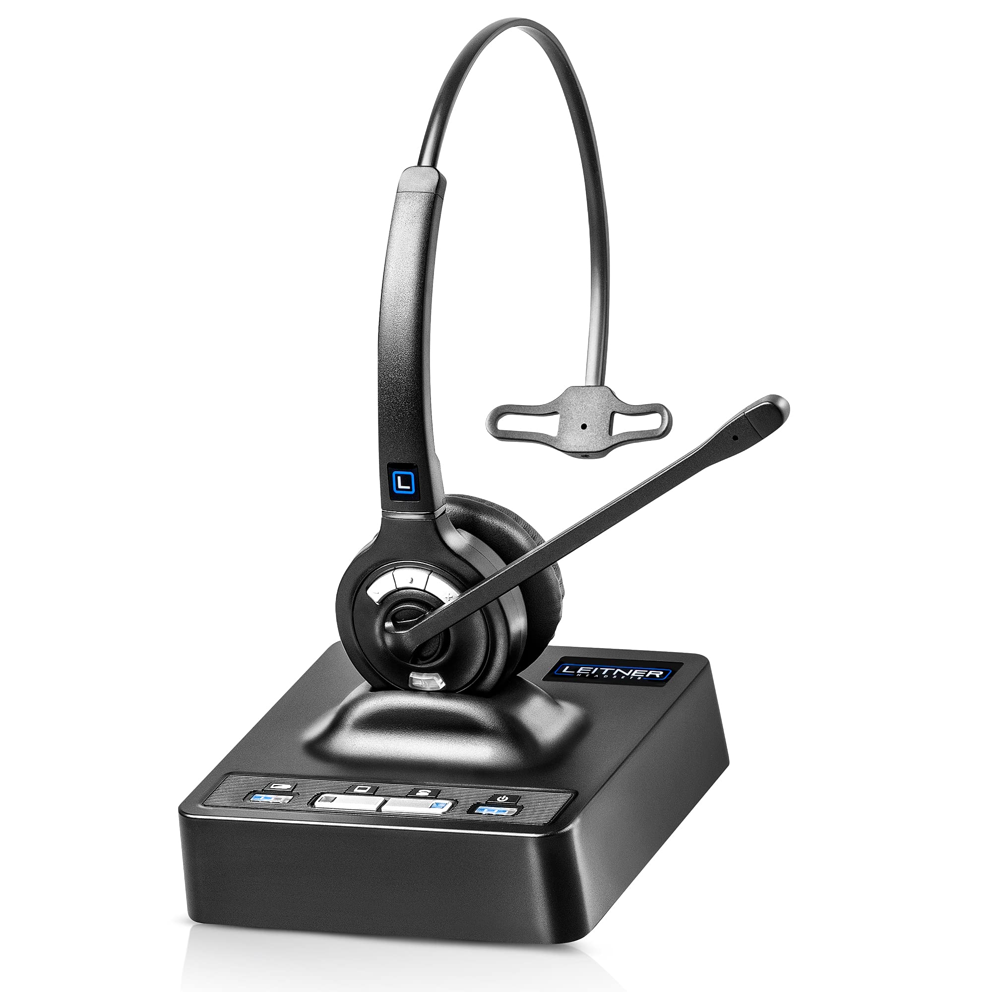 Leitner LH270 2-in-1 Wireless DECT Headset with Mic - Computer and Telephone Compatible - NOT Bluetooth - 5 Year Warranty