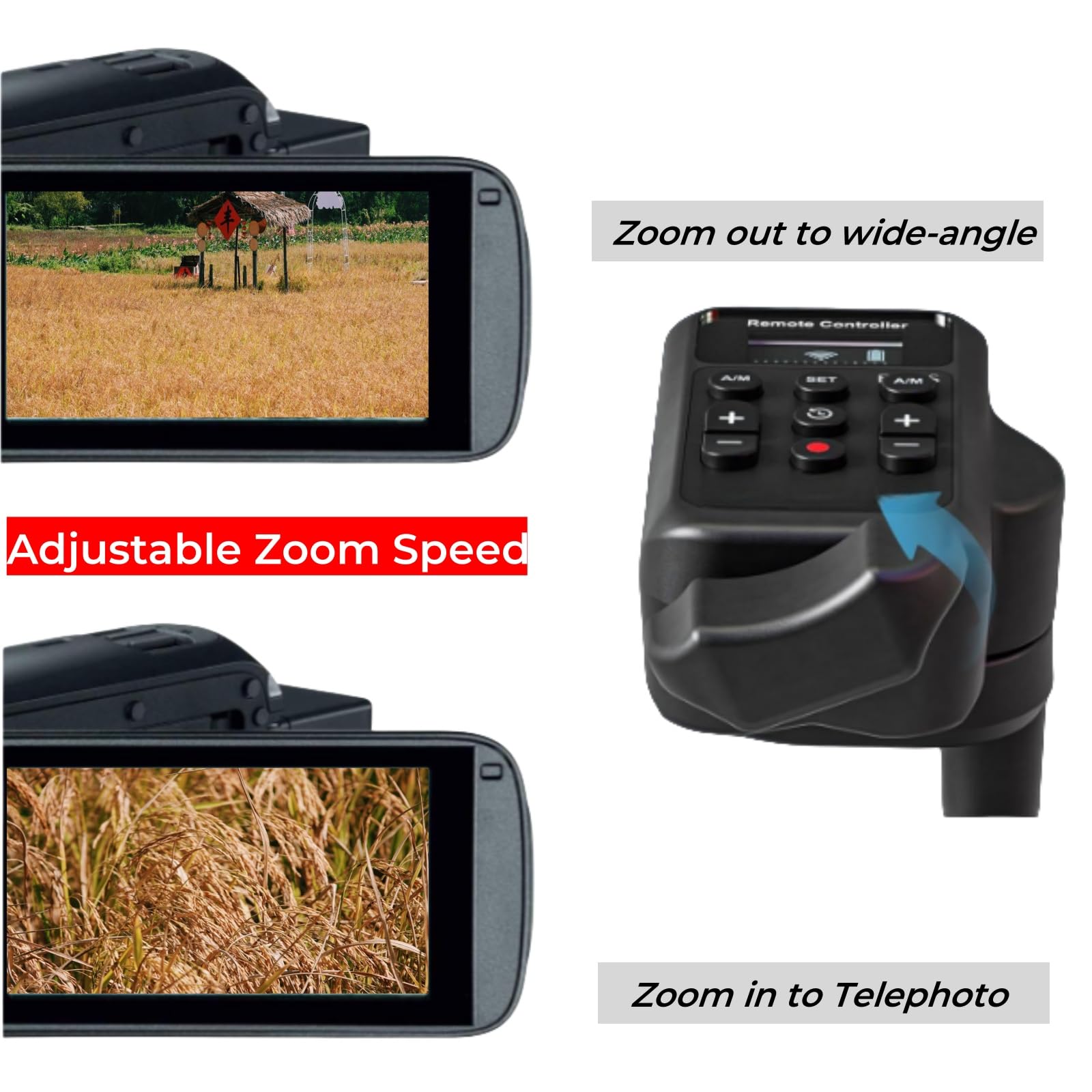 Pholsy Camcorder Remote Wireless Camcorder Remote Control With Lanc Remote, Video Zoom, Video Focus, Iris And Video Recording Re