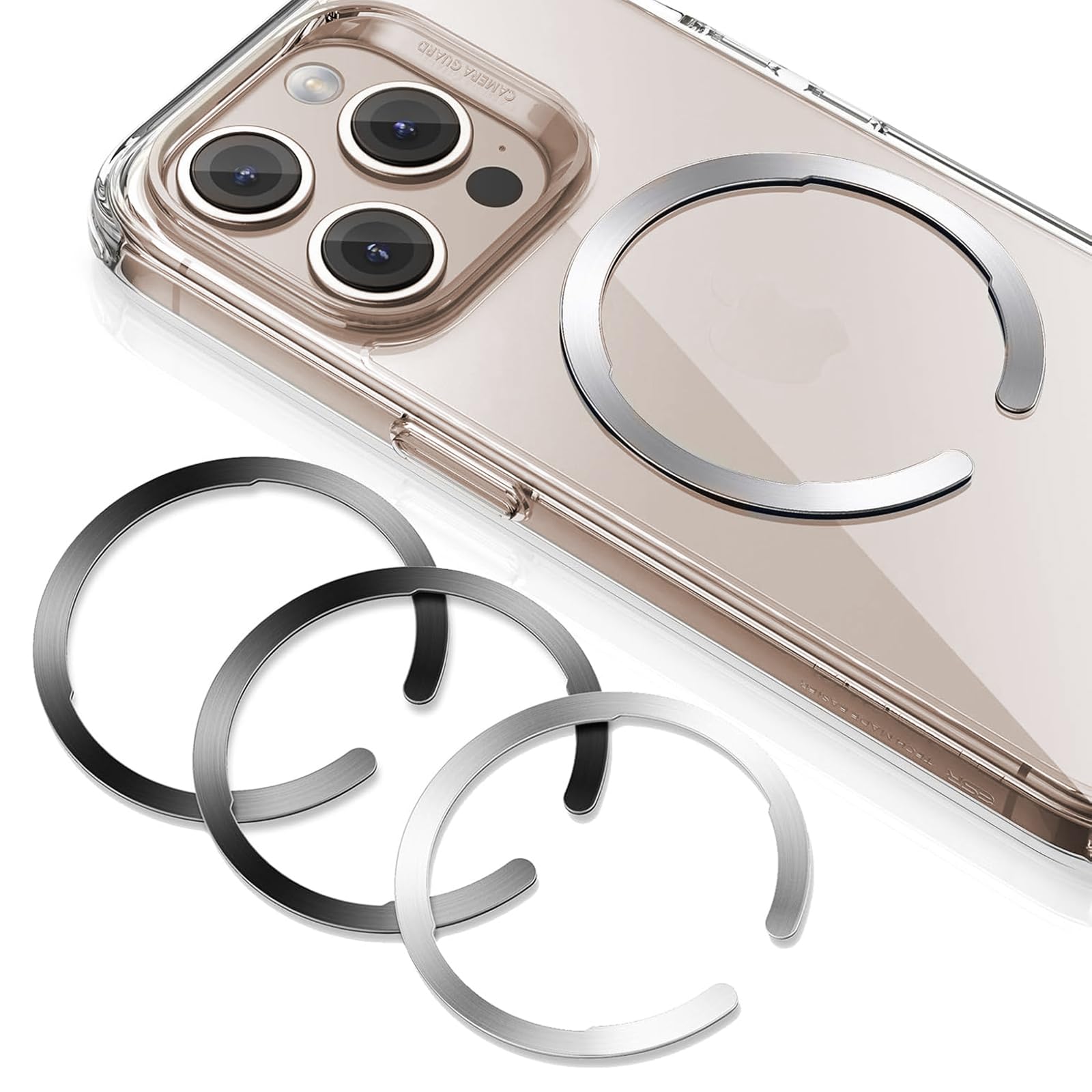 ESR for MagSafe Sticker, MagSafe Ring Magnet, 4 Pack Metal Ring for Phone case,Universal Magnetic Wireless Charger Conversion Ki