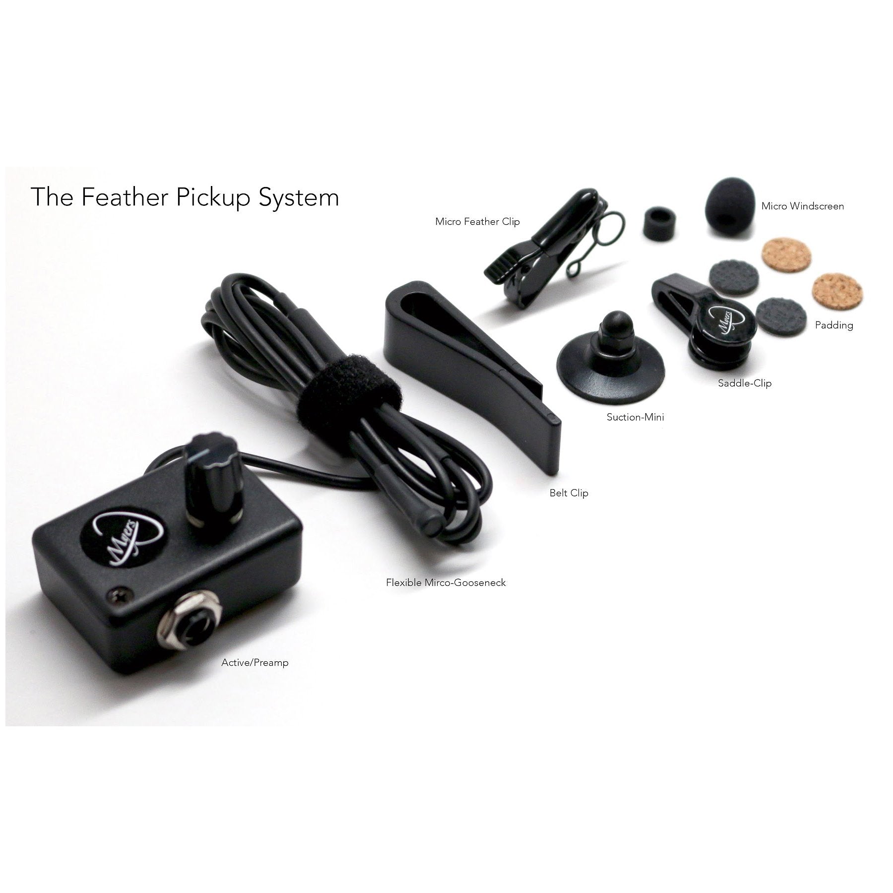 The Feather Orchestra Acoustic Guitar Microphone With Flexible Micro-Gooseneck By Myers Pickups